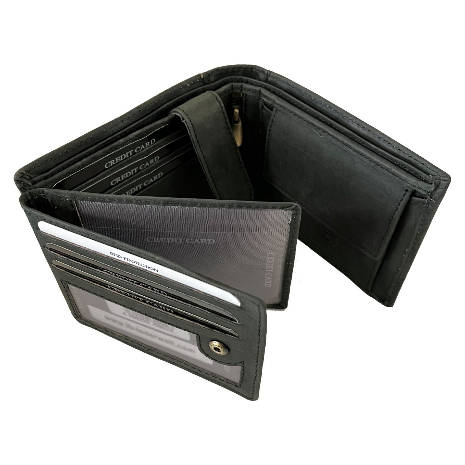 L&B Geldbörse Büffelleder Portemonnaie mit RFID-Schutz >2394-SKULL günstig online kaufen