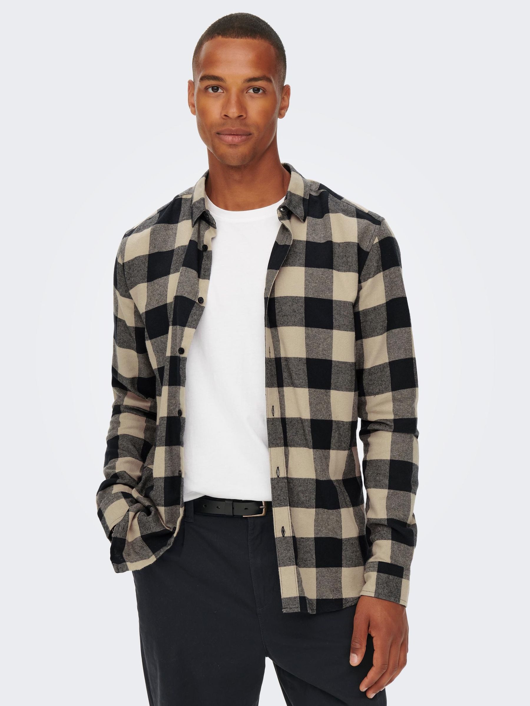 ONLY & SONS Langarmhemd Freizeit Karohemd Holzfäller Kariertes Flanellhemd (1-tlg) ONSGUDMUND LS CHECKED SHIRT NOOS