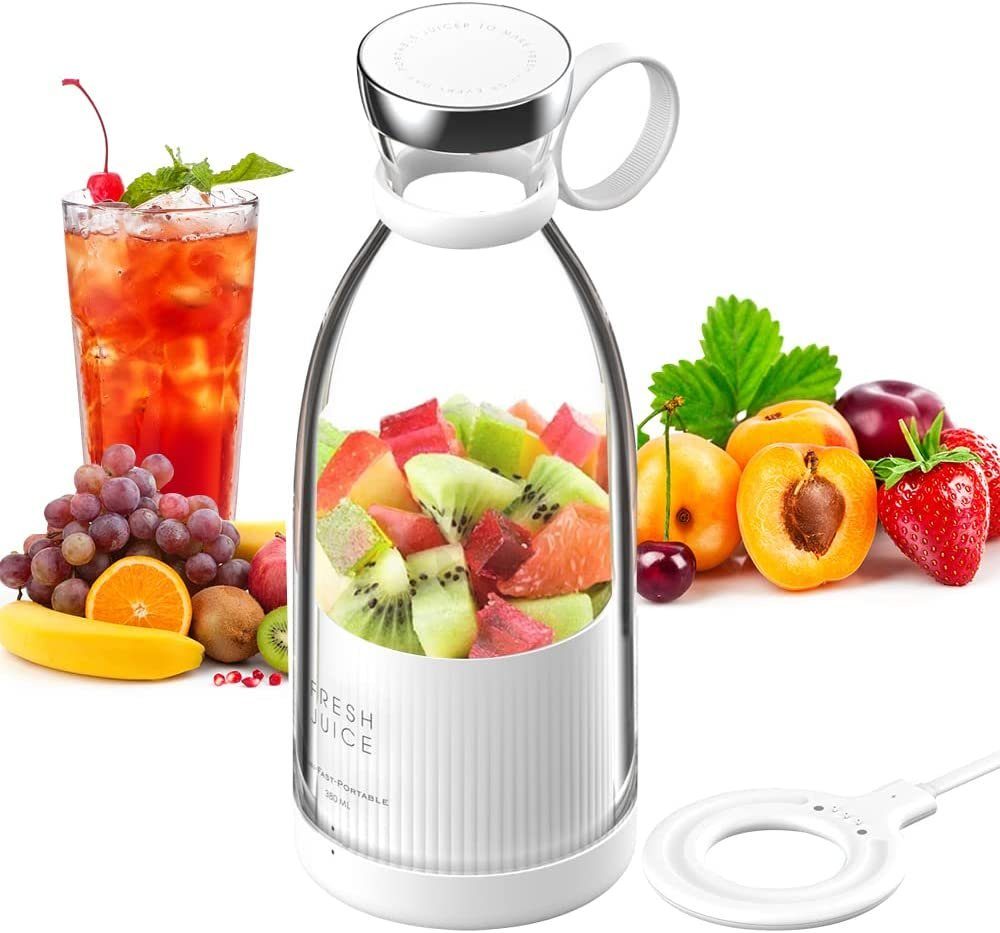 Aoucheni Smoothie-Maker Blender Smoothie Makers, 350ml mit USB-Ladegerät