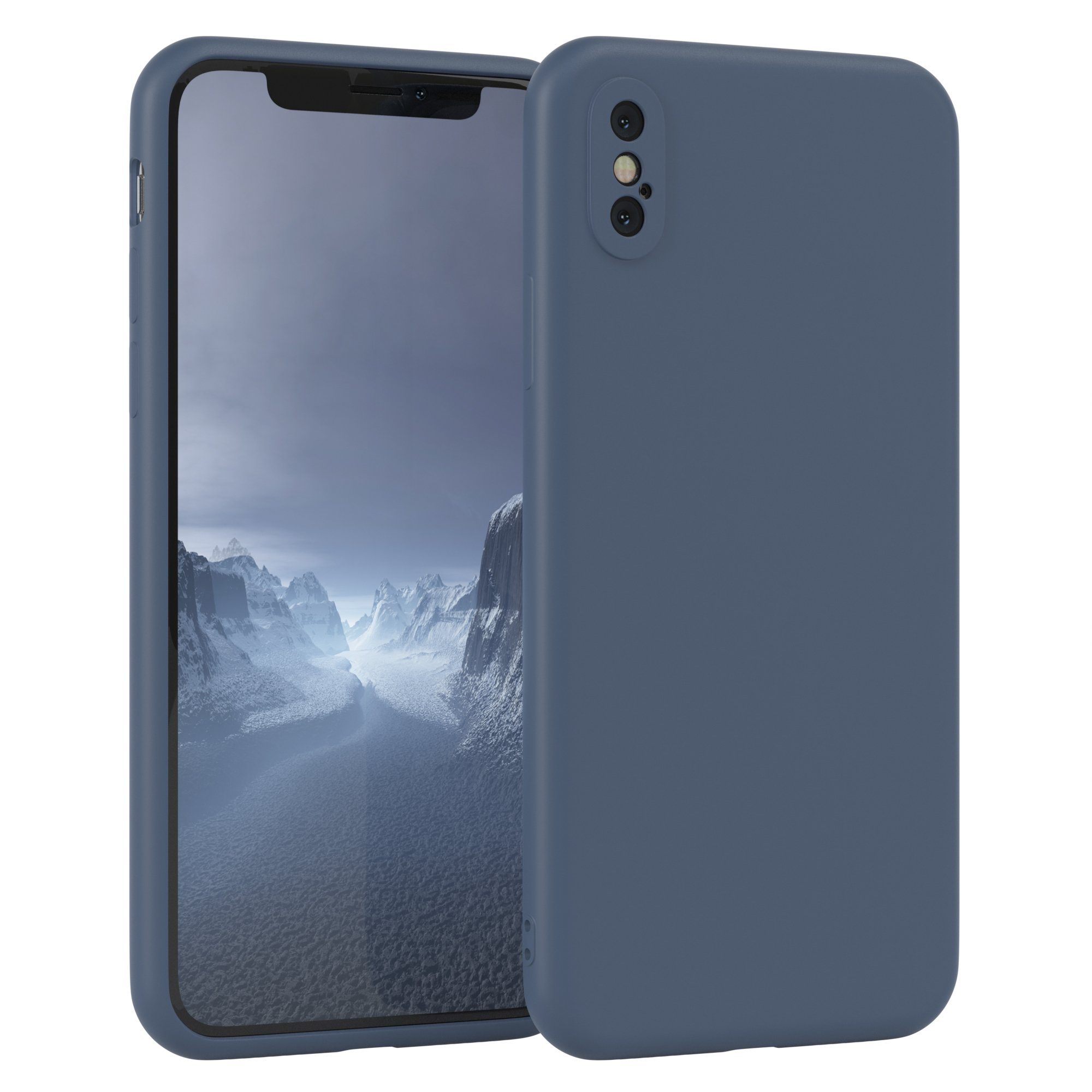 EAZY CASE Handyhülle TPU Hülle für Apple iPhone XS Max 6,5 Zoll, Handy Softcase mattierte Silikonhülle Back Cover Soft Blau / Petrol