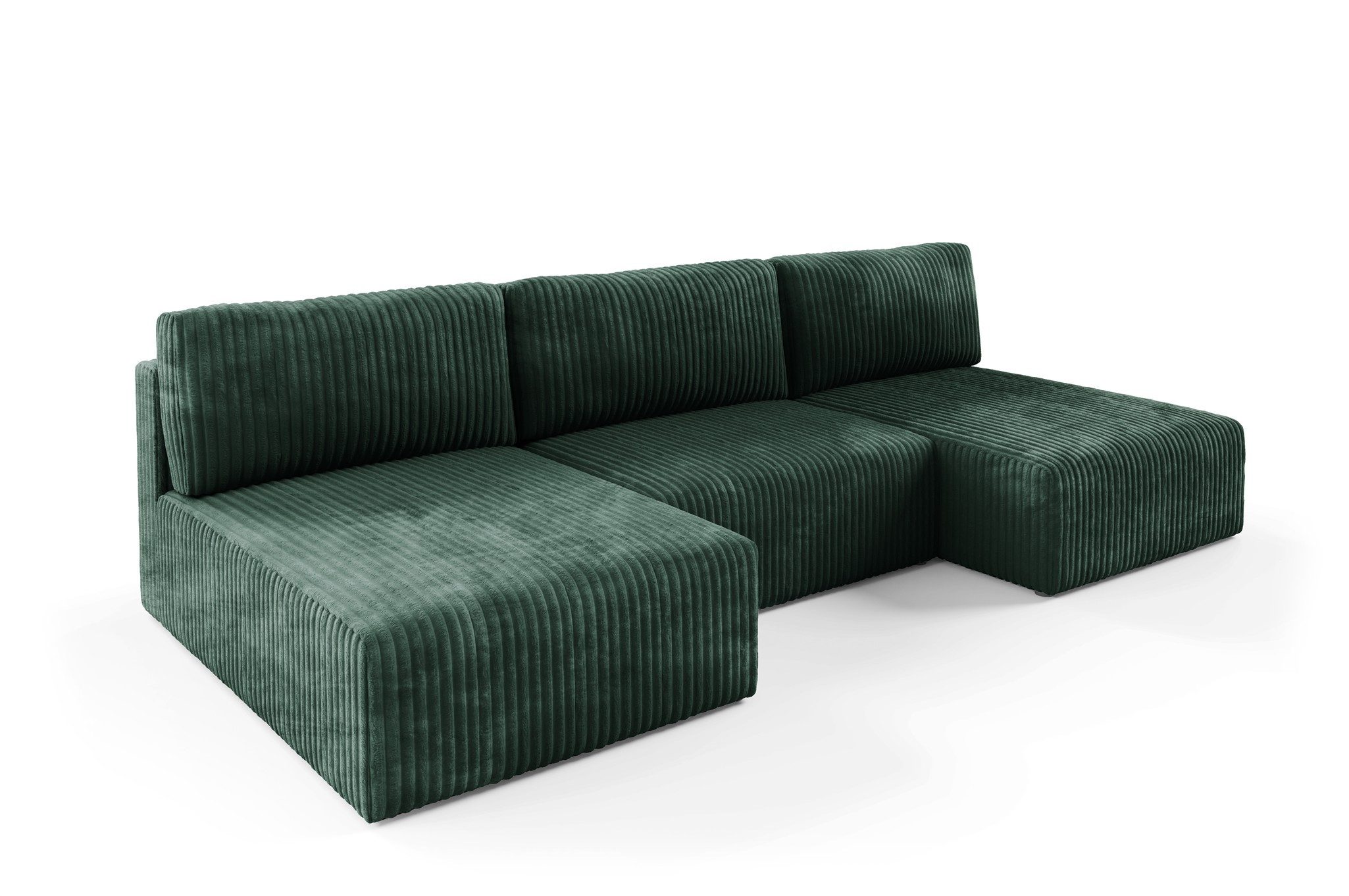 Fun Möbel Wohnlandschaft Sofa NATALIA mit Schlaffunktion in Stoff Tilia, Rundumbezug, mit Bettkasten