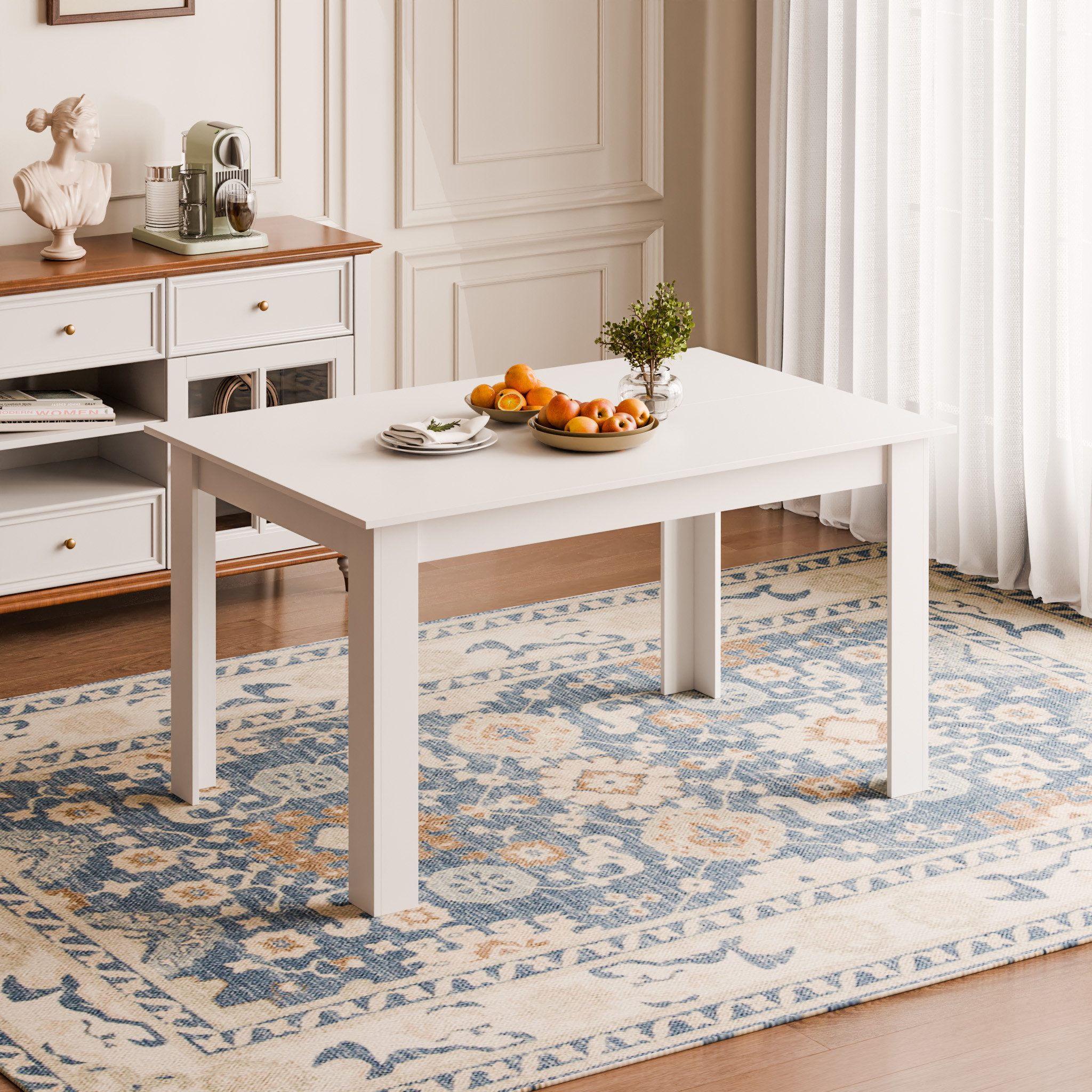 Mondeer Esstisch Esszimmertisch, 120 x 80 x 75cm, Weiß günstig online kaufen
