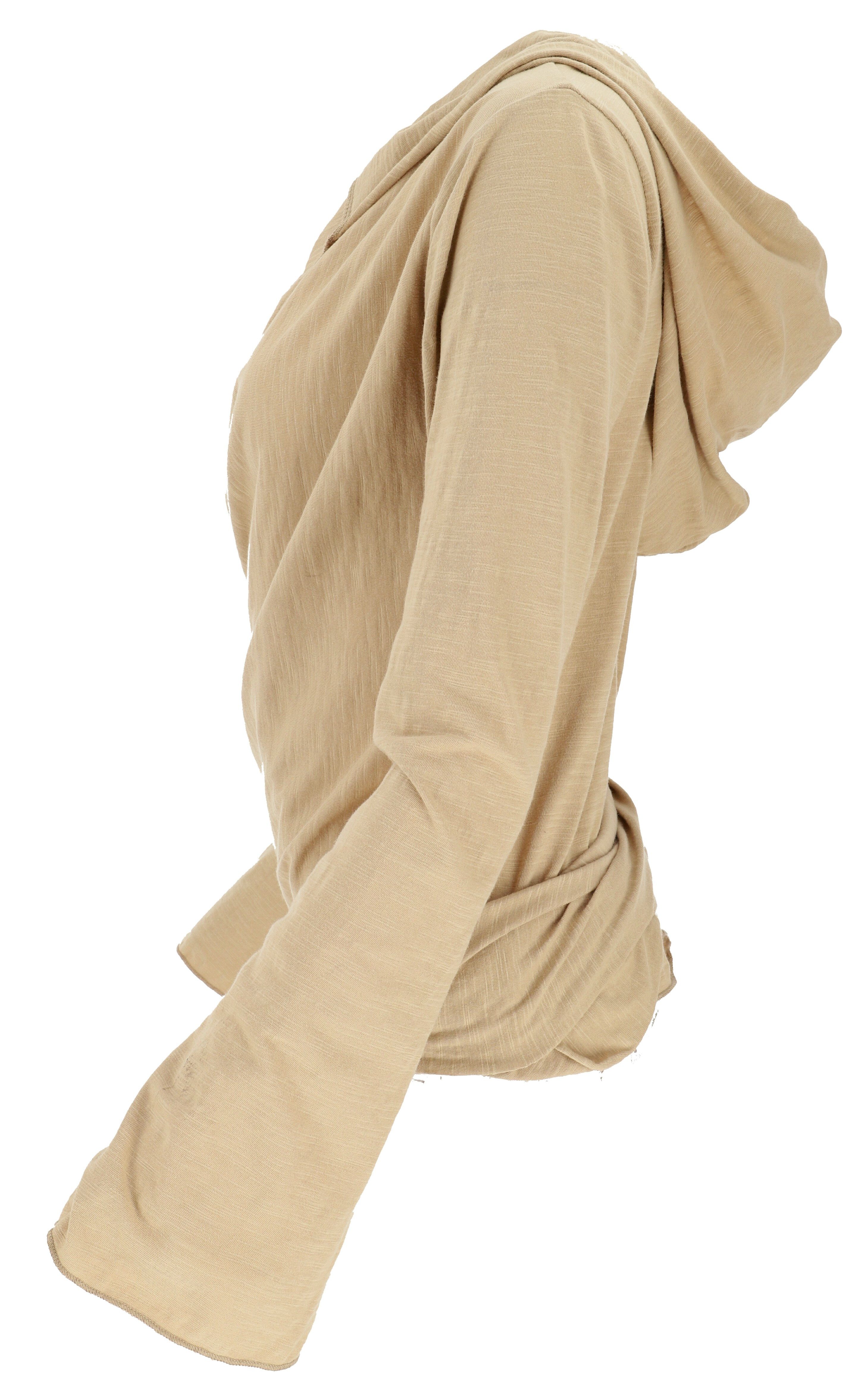 Guru-Shop Longsleeve Wickelshirt, Yogashirt, Langarmshirt mit.. alternative Bekleidung