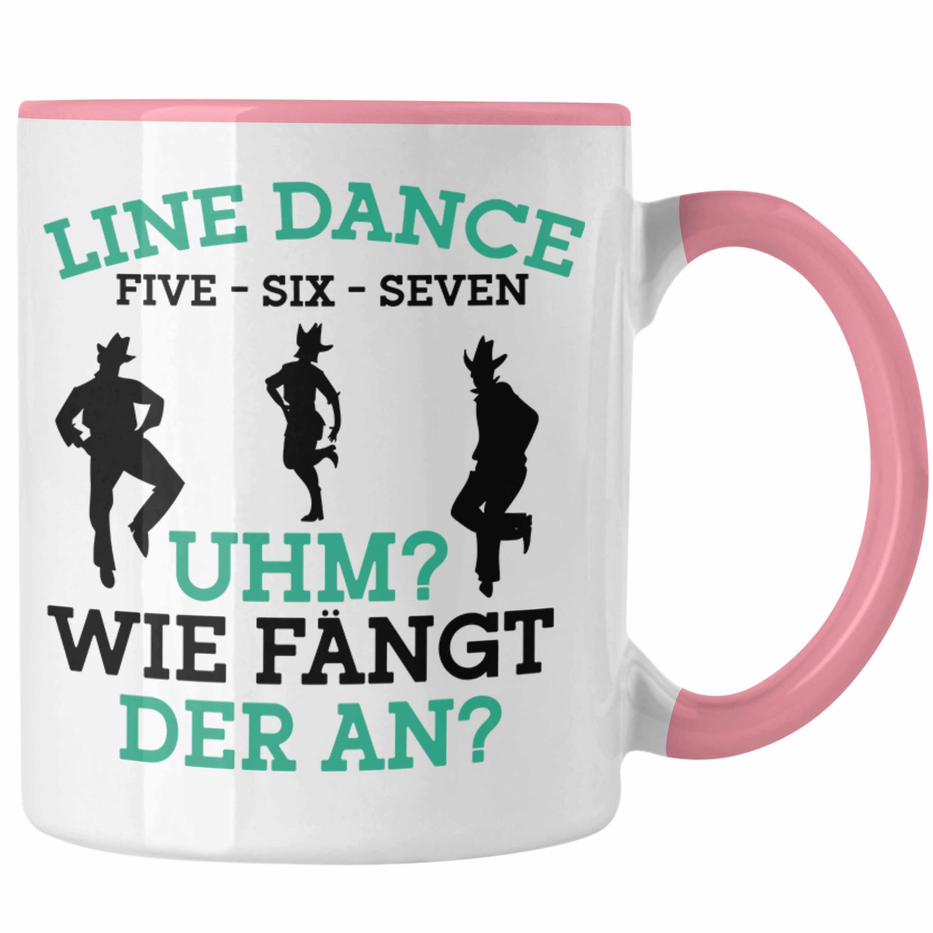 Trendation Tasse Lustige Line Dance Tasse - Tolles Geschenk für Line Dance Enthusiasten Rosa