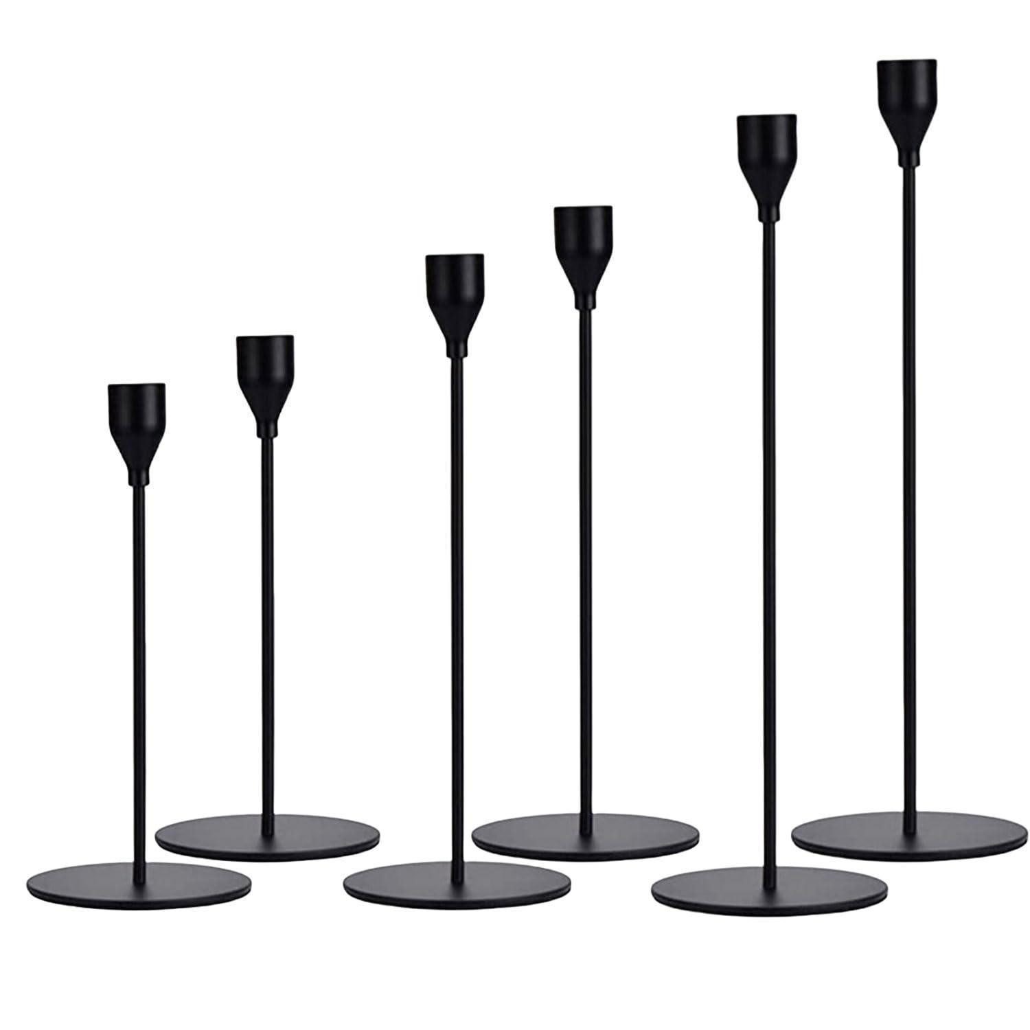 LuxusKollektion Kerzenständer Kerzenhalter Set 6-teilig Schwarz (6 St)