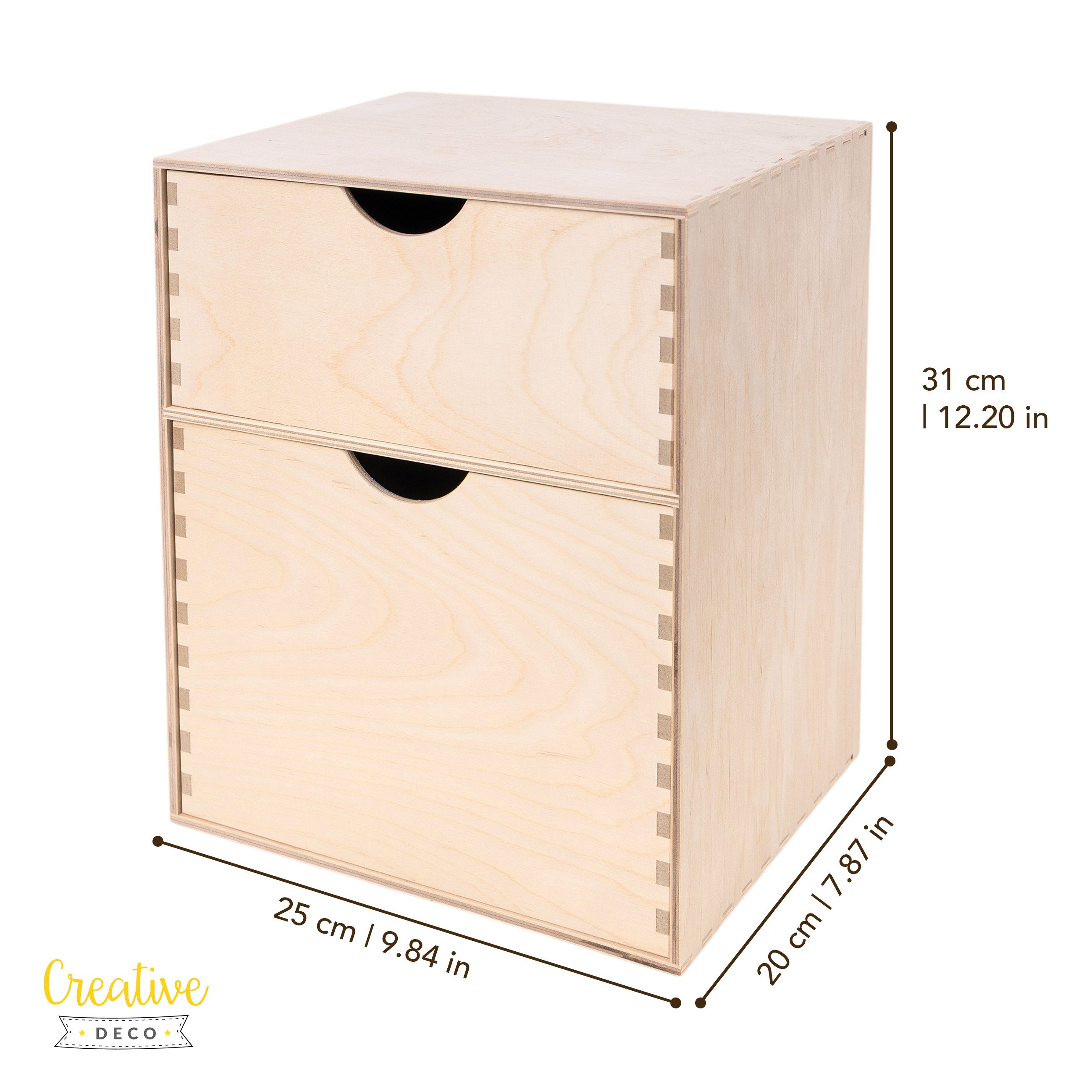 Creative Deco Schubladenbox Schubladenelement Mini-Kommode für Kleinigkeiten aus Birkensperrholz, (2-St)