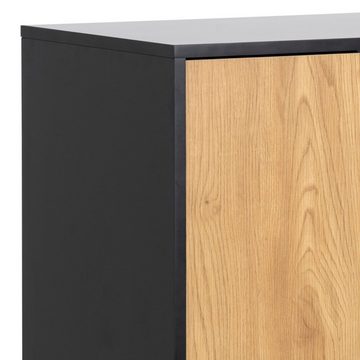 ebuy24 Sideboard Sea Sideboard 3 Türen und 2 Schubladen schwarz.