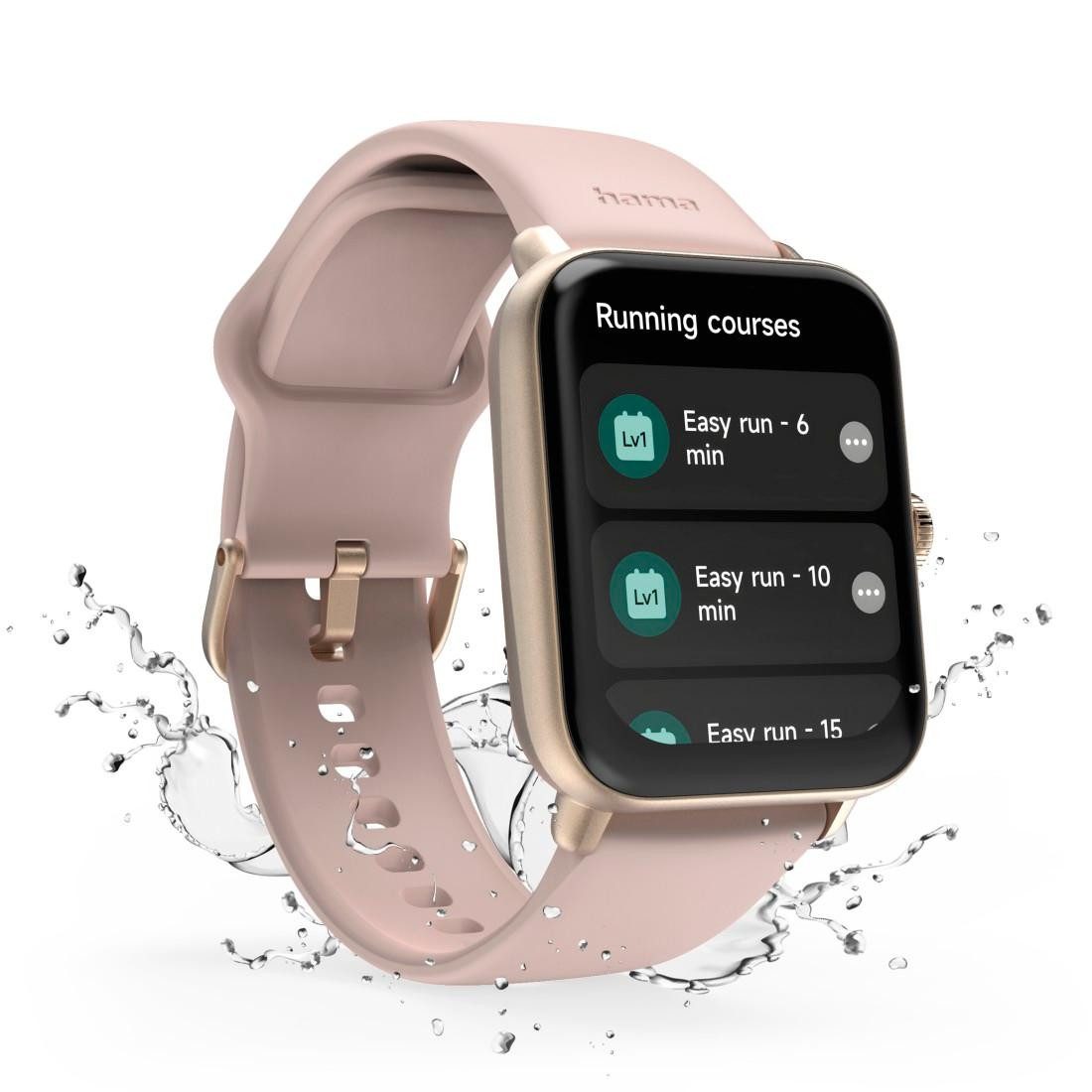Hama Smartwatch 1,65“ mit GPS (Fitness, Puls, wasserdicht) Smartwatch (1,65 Zoll)