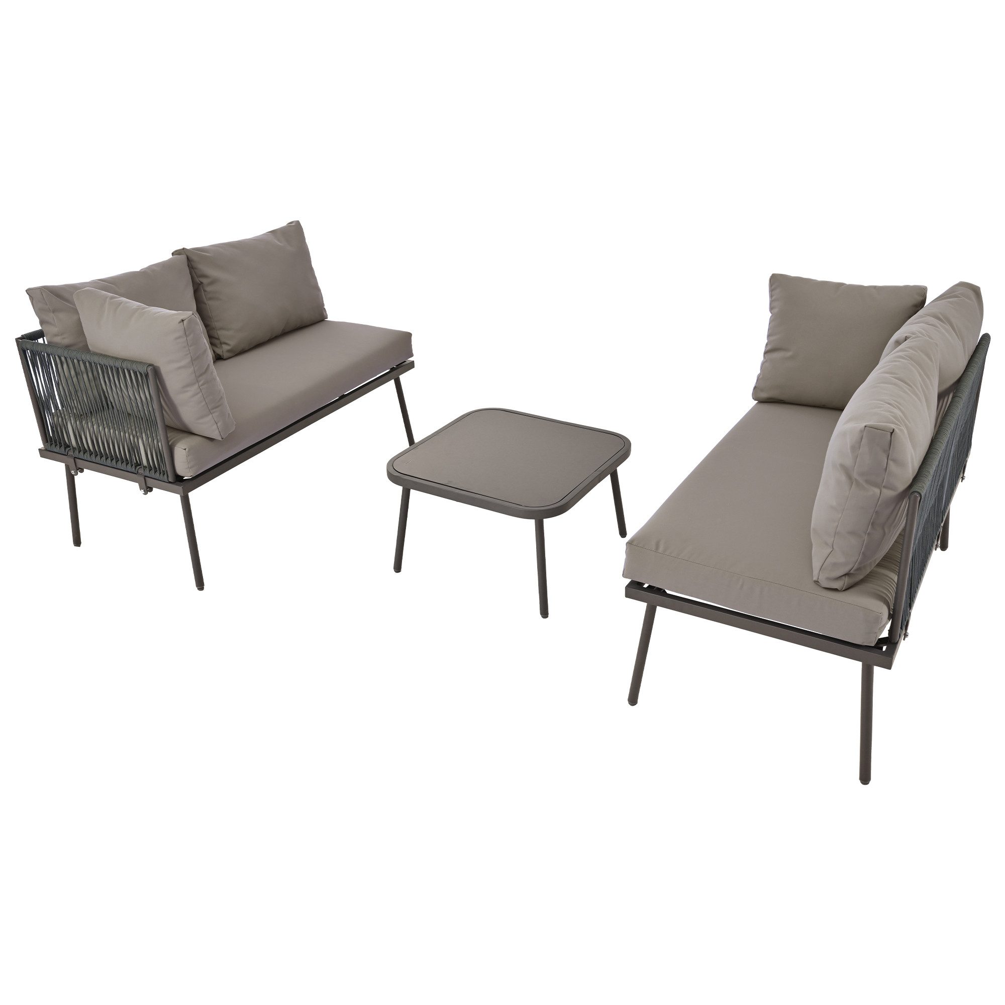 Flieks GartenloungeSet, (3tlg), 4Sitzer Lförmiges Gartenmöbel