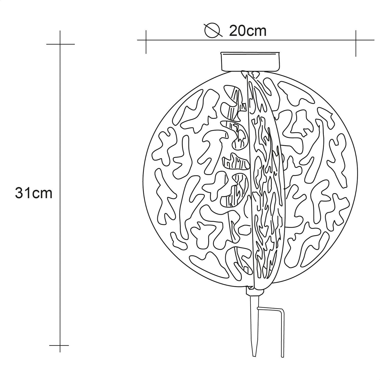 mit LED Solar Rost Außen Solarleuchte Leuchte Deko Garten Solarleuchte Solarlampe bmf-versand