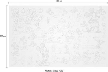Komar Vliestapete Mickey Sketches, (1 St), 400x250 cm (Breite x Höhe), Vliestapete, 100 cm Bahnbreite