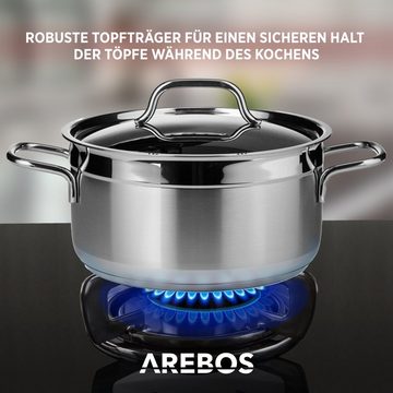 Arebos Gas-Kochfeld Glas 30 cm AR-HE-GH30CM, Geeignet für Erdgas und Propangas, Gaskochfeld Gasherd