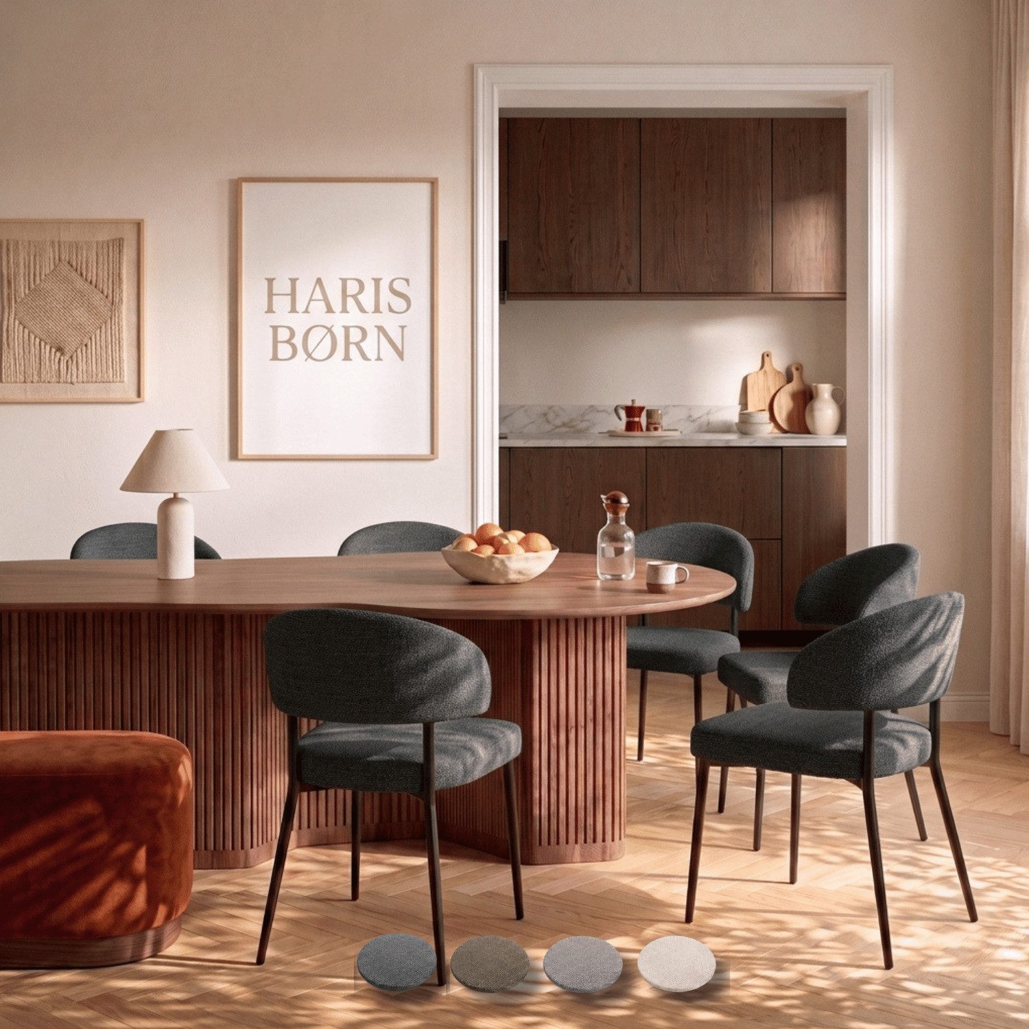 Haris Børn Esszimmerstuhl Polsterstühle für Esszimmer - Esszimmerstühle (Set, 6 St), Premium Esszimmer Stühle & Esstisch Stühle - Moderner Polsterstuhl