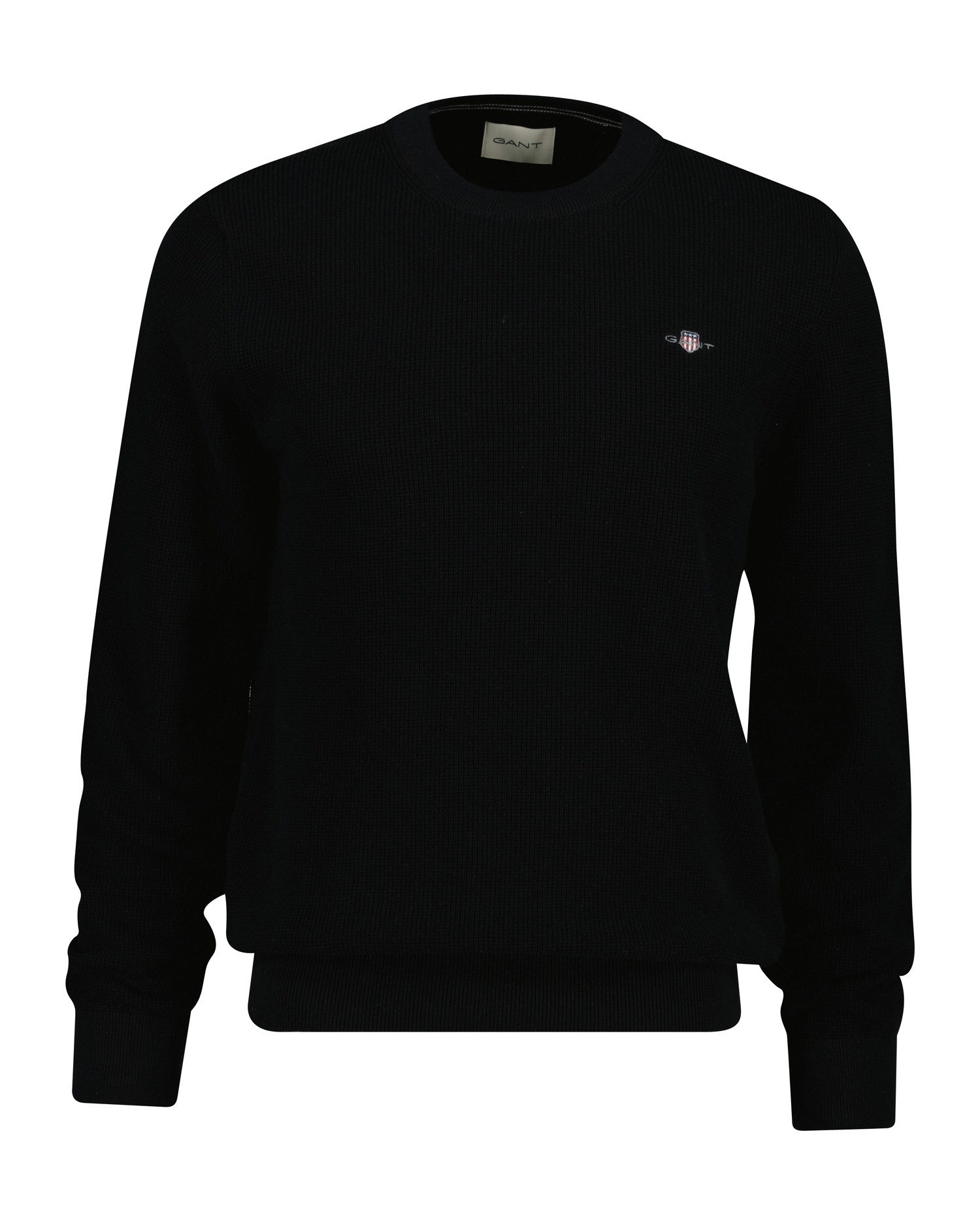 Gant Strickpullover MICRO TEXTURED COTTON C-NECK Regular fit mit Rundhalsausschnitt