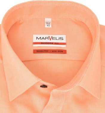 MARVELIS Kurzarmhemd Kurzarmhemd - Modern Fit - Einfarbig - Orange