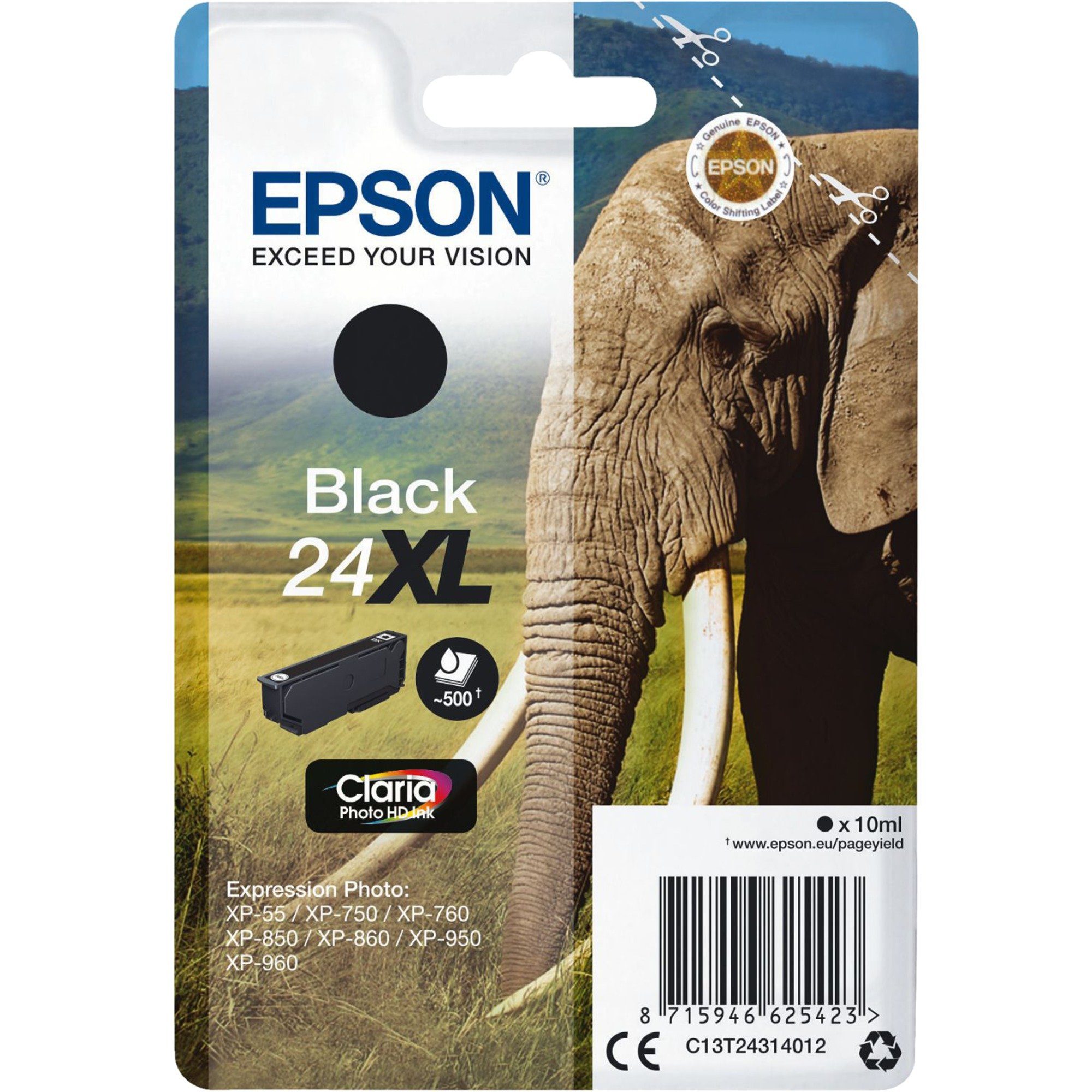 Epson Tinte schwarz 24XL (C13T24314012) Tintenpatrone