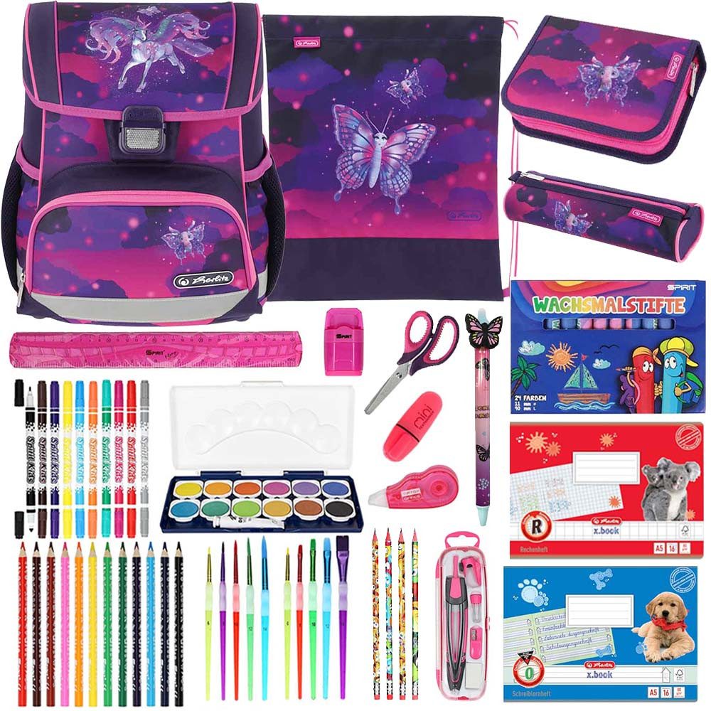 Herlitz Schulranzen Set Loop Plus 20-teilig 2025 Mädchen Magic Unicorn