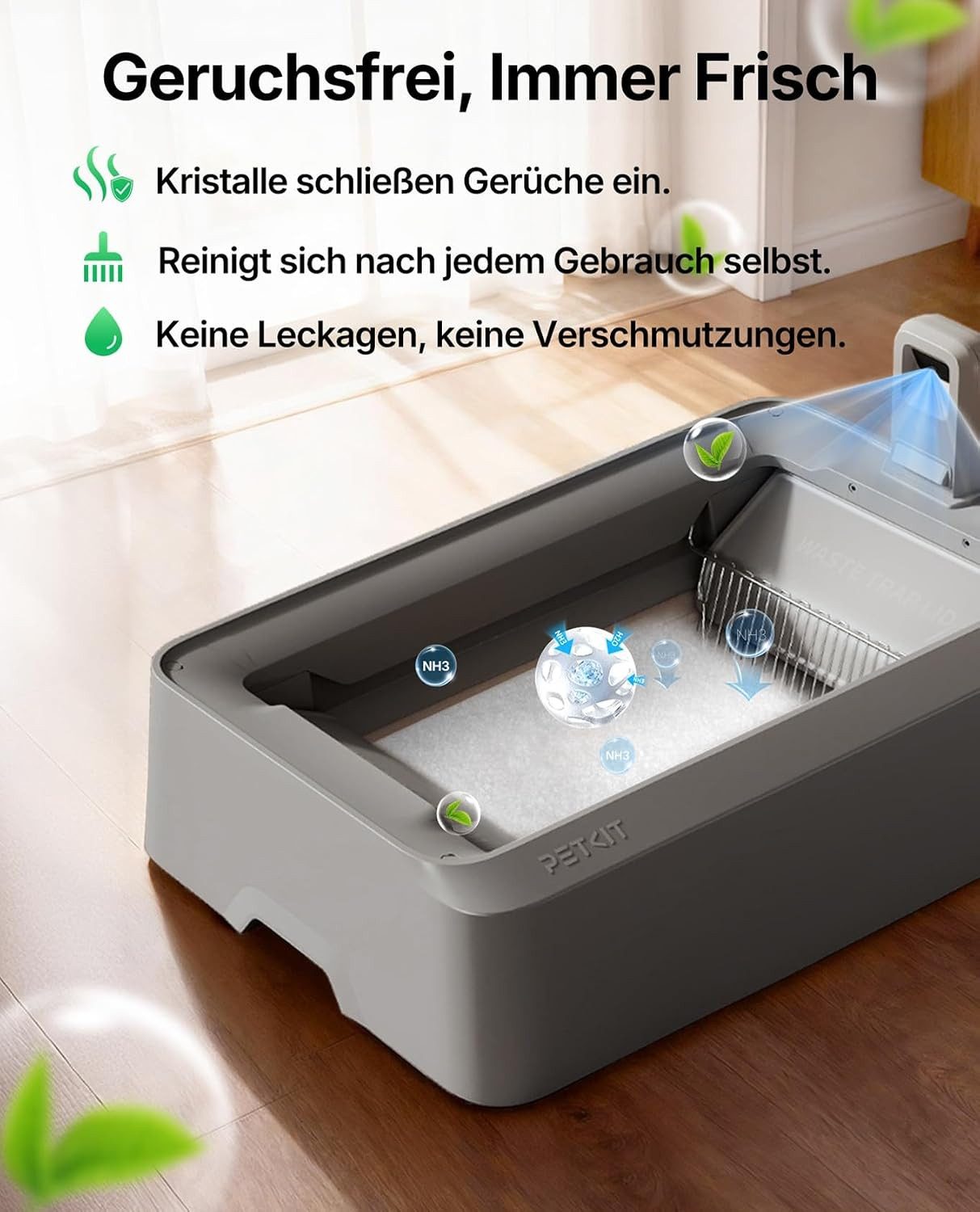 PETKIT Katzenstreu PETKIT Crystal Litter -4bags Exclusive for PUROBOT CRYSTAL DUO (Ersatzset, 4 Beutel), staubarm, geruchskontrollierend, saugstark, Einweg‑Schale