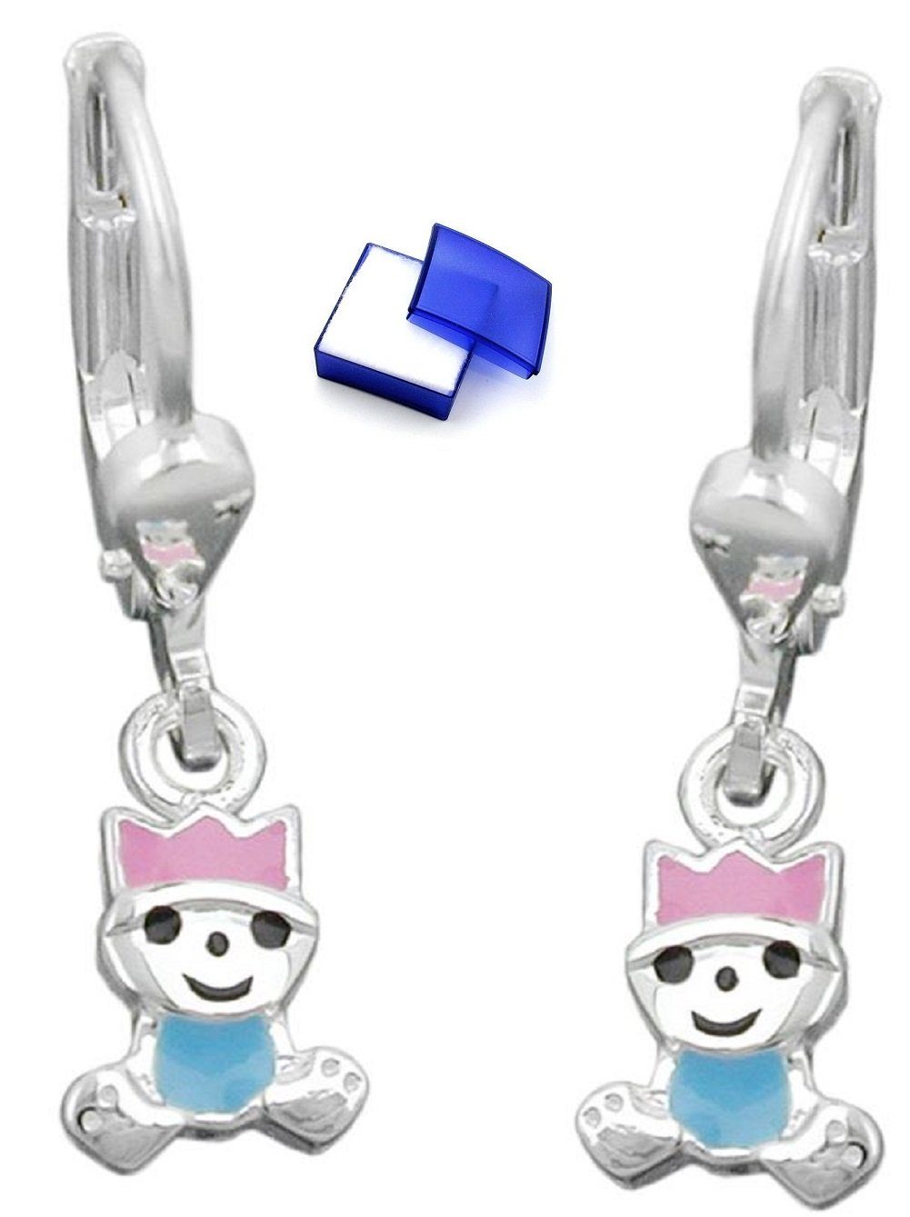 Paar pink-hellbau Kinder für unbespielt Schmuckbox, Ohrhänger Ohrhänger 6 x König Silber mm 925 24 Silberschmuck Kleiner