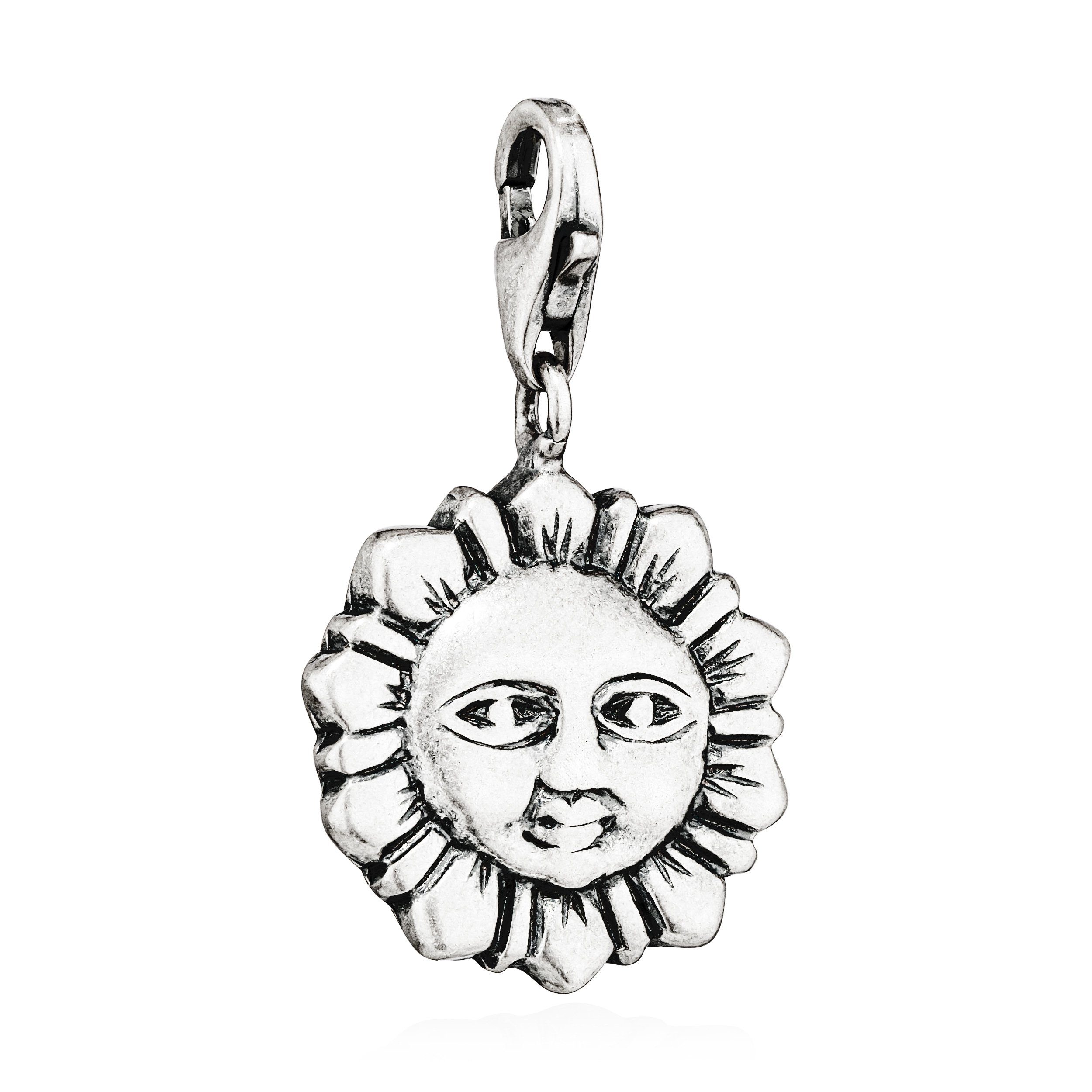 NKlaus Kettenanhänger Charm-Anhänger Sonne 925 16mm Silber Silberanhänger antik Amulett Tali