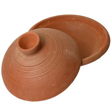 SIMANDRA Schmortopf Tajine I Tontopf zum Garen I unlasierter Schmortopf I ø 28 cm I