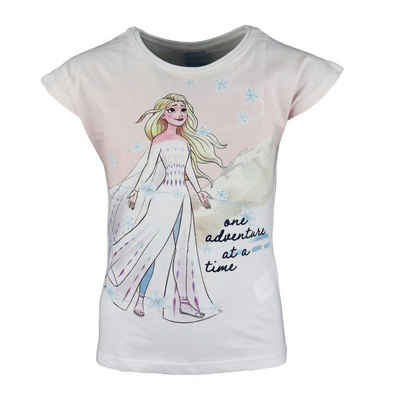 Disney Frozen T-Shirt Die Eiskönigin Elsa Mädchen Kinder Shirt Gr. 104 bis 134, 100% baumwolle, Weiß
