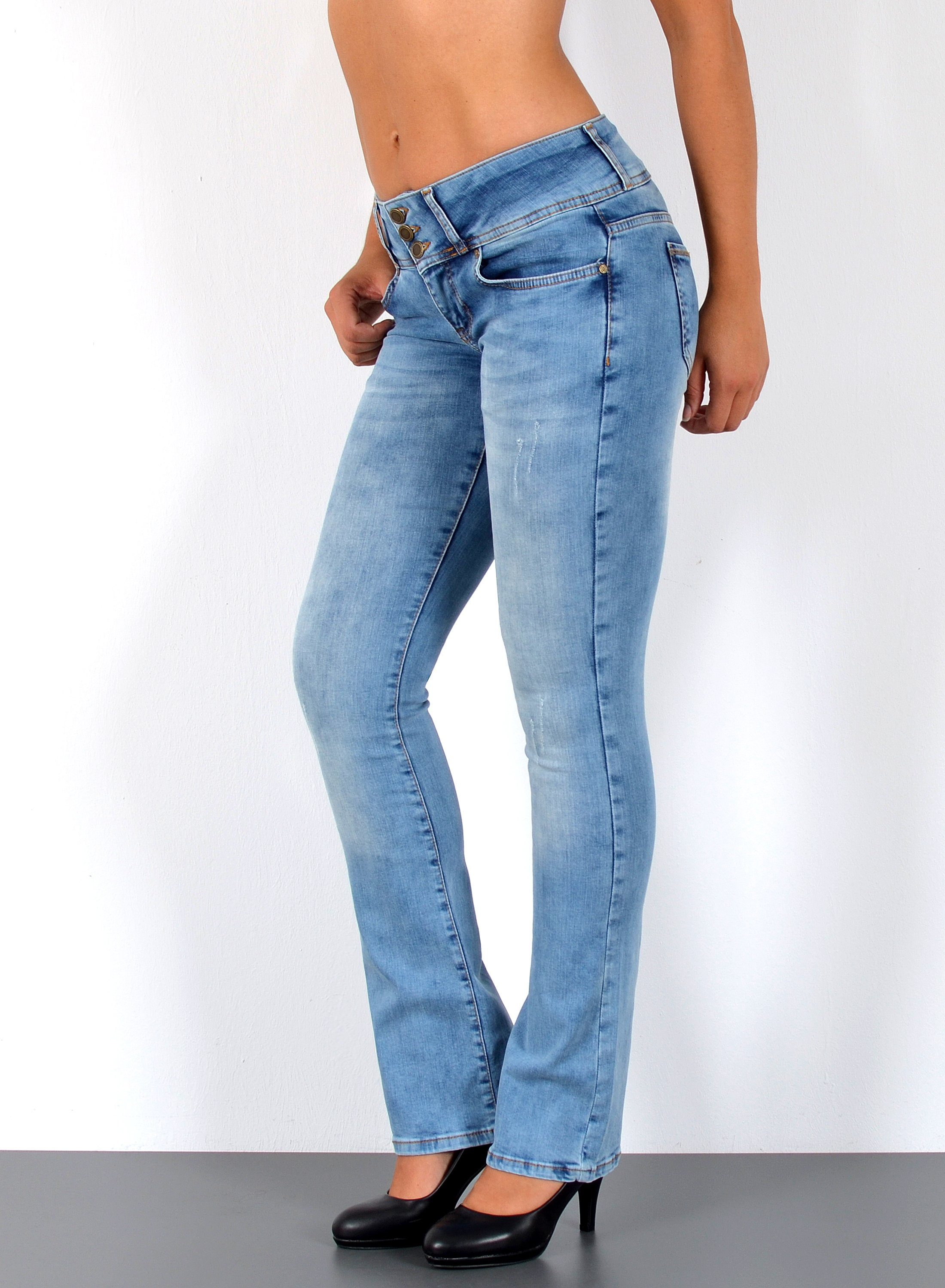 ESRA Bootcut-Jeans Low Waist Jeans Damen günstig online kaufen