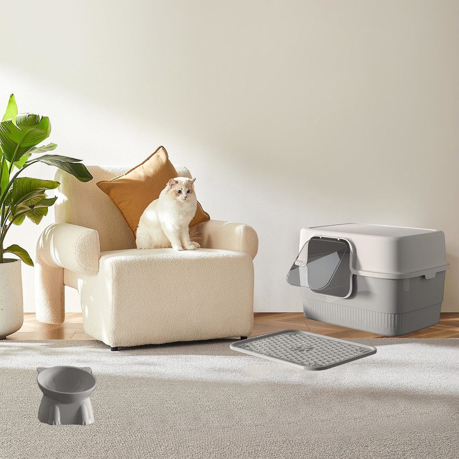 REDOM Katzentoilette Katzenklo geschlossen mit Haube Katzenstreu Matte, ink günstig online kaufen