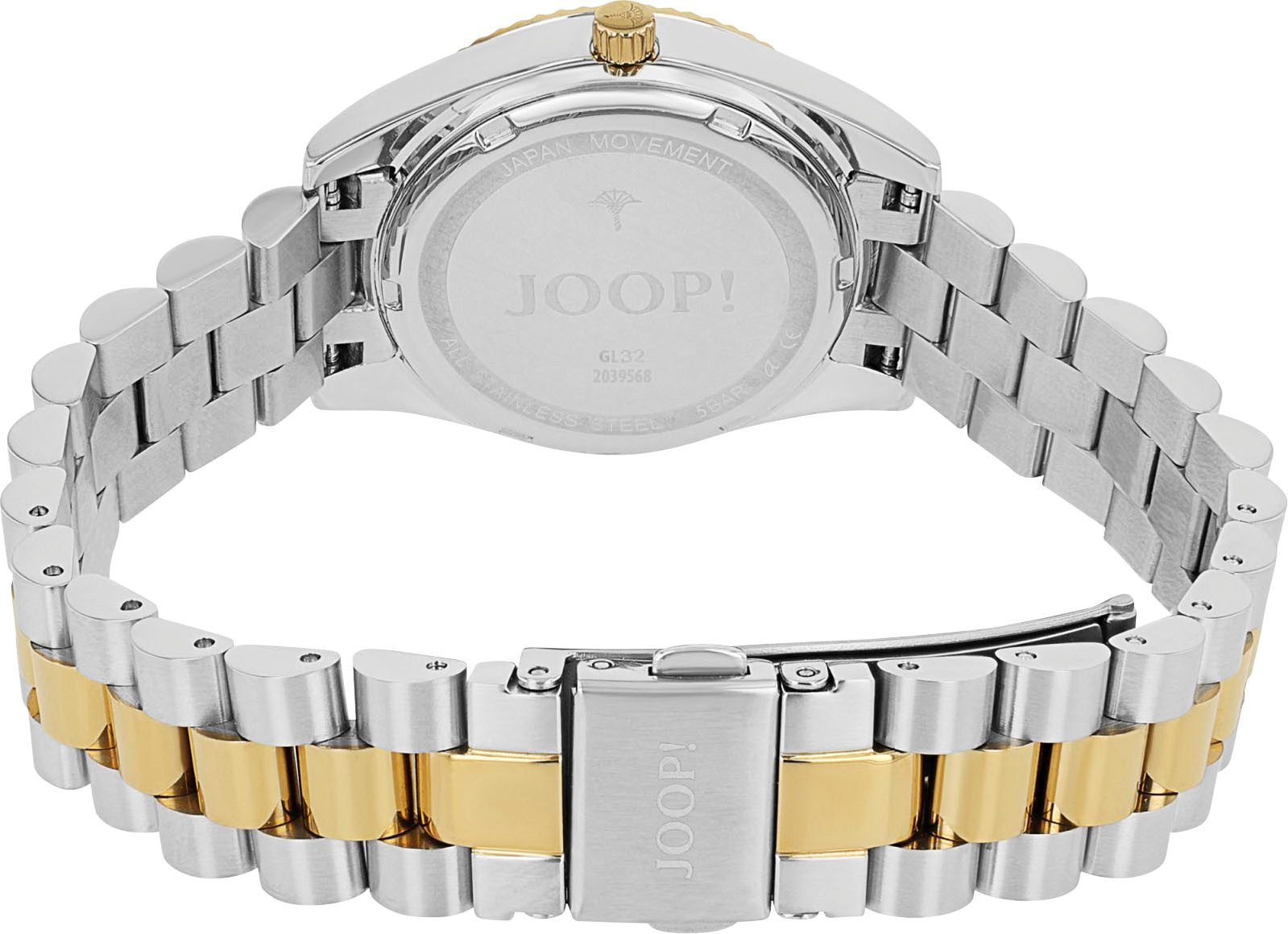 JOOP! Quarzuhr 2039568, Armbanduhr, Damenuhr, Edelstahlarmband, analog, Zirkonia (synth)