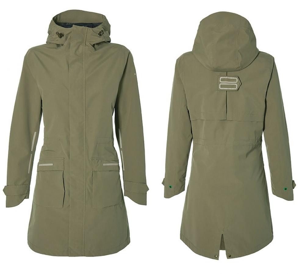 Fahrradjacke Basil Mosse Regenparka Damen Olive Green Gr. M - Wasserdichte Fahrrad
