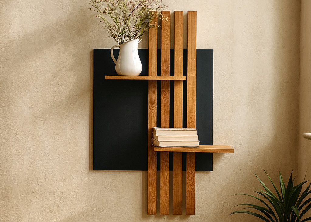 Living Oak Wandregal Eiche No.05 - Leistenregal aus Massivholz