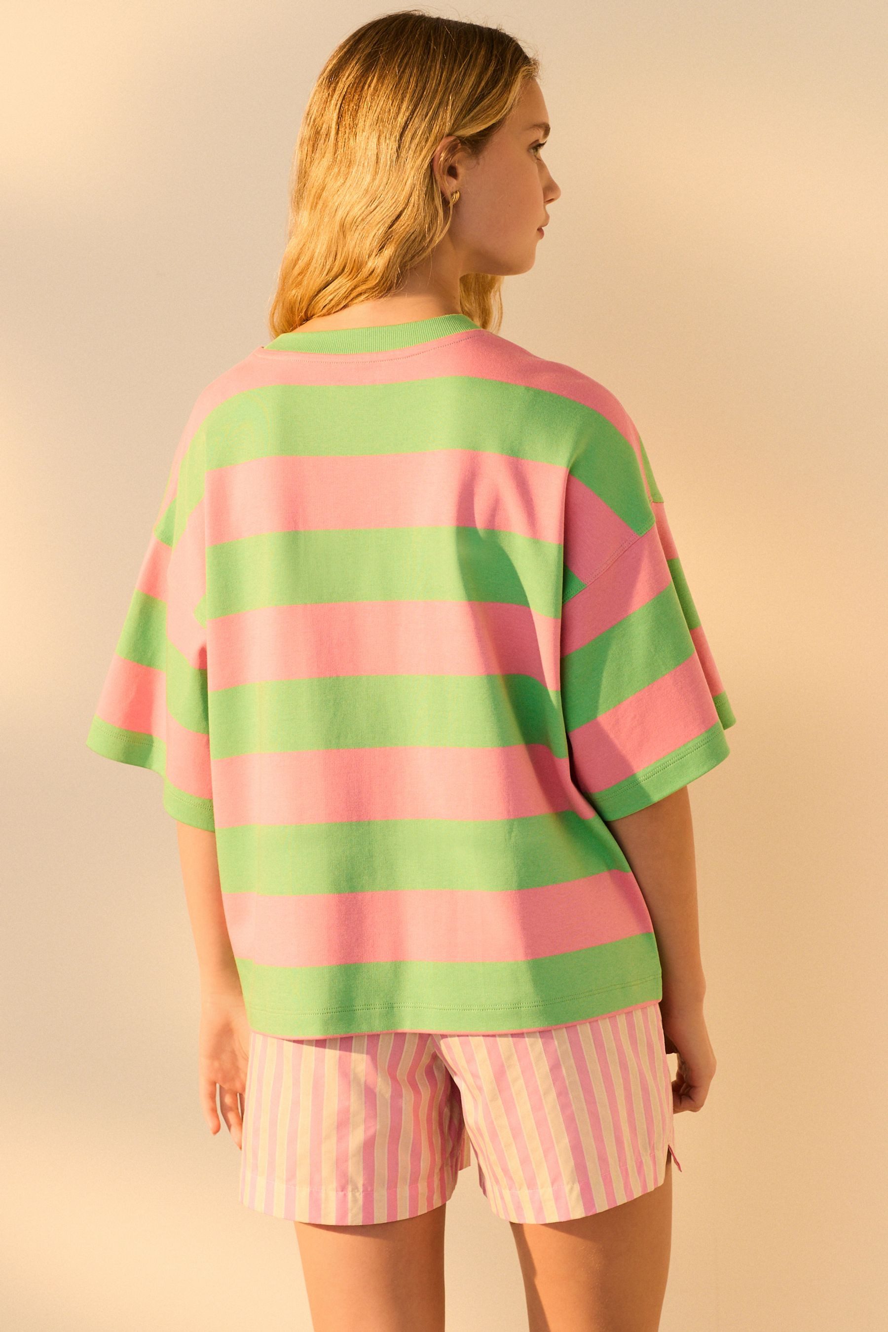 Next T-Shirt Kastiges Relaxed Fit Oversized-T-Shirt, günstig online kaufen