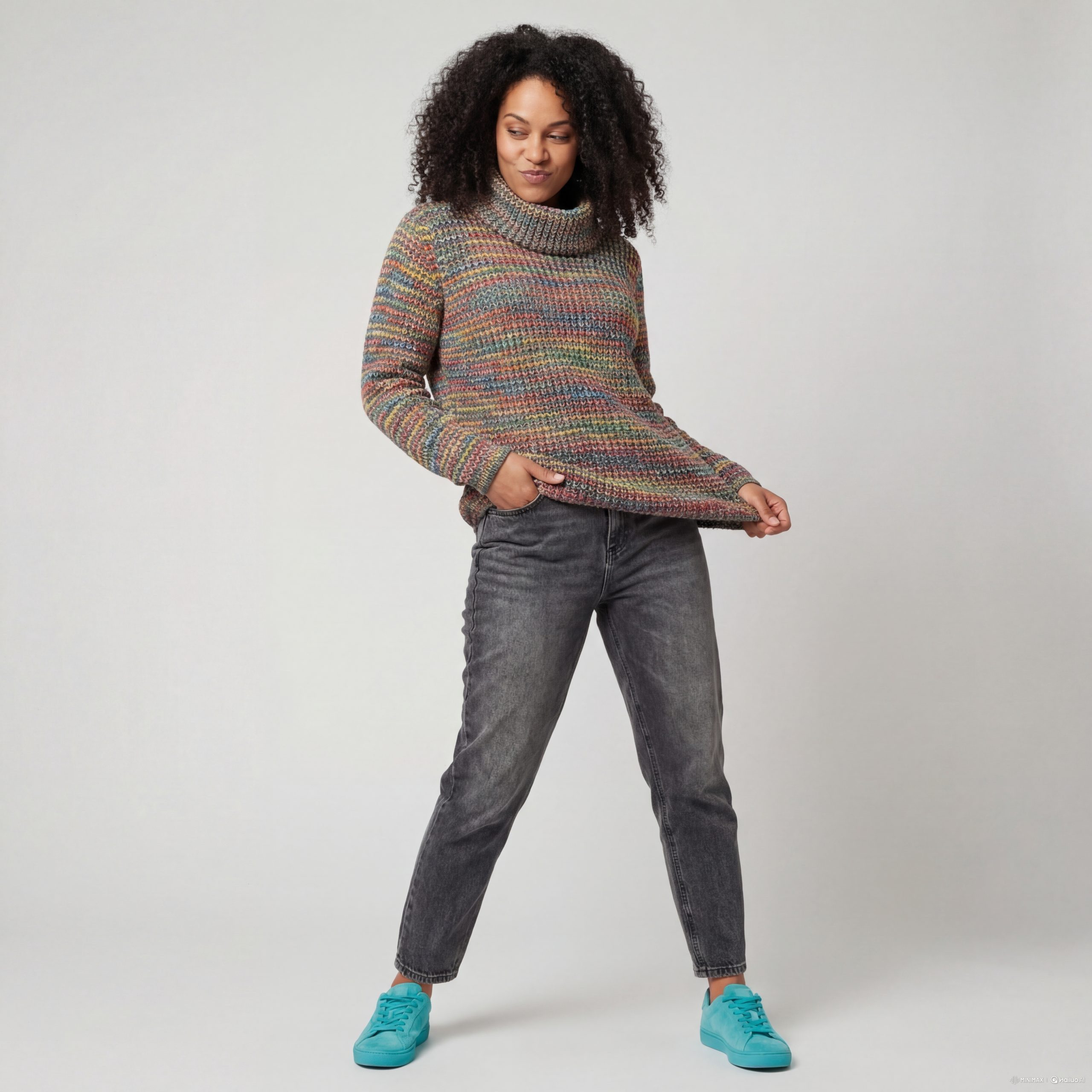 Strickpullover Strickpullover mit Rollkragen weicher Damen Rolli