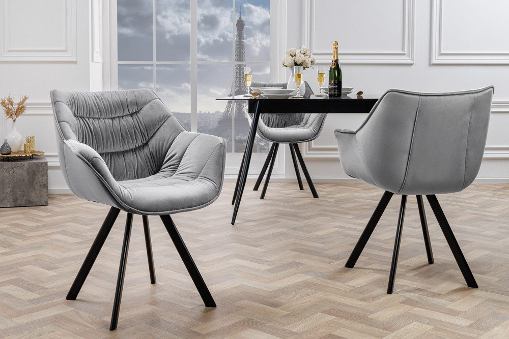 riess-ambiente Polsterstuhl THE DUTCH COMFORT grau / schwarz (Einzelartikel günstig online kaufen