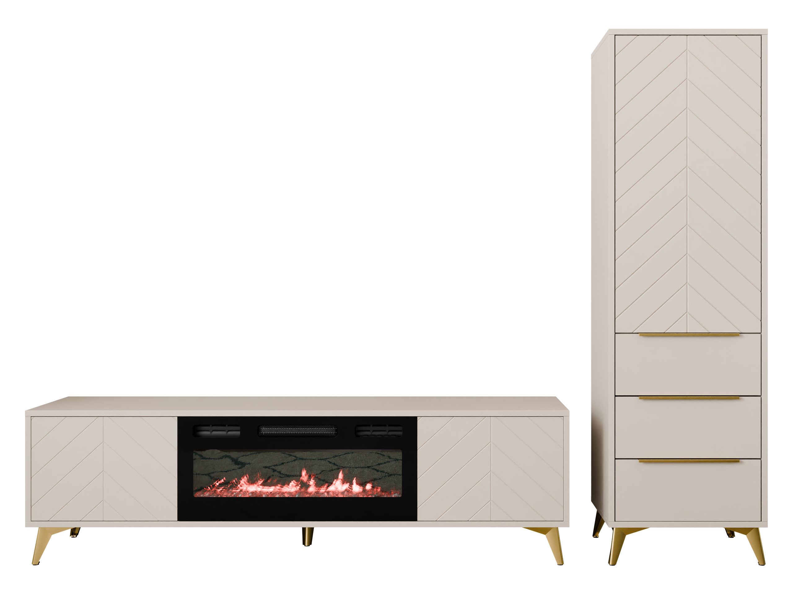 MIRJAN24 Wohnzimmer-Set Xylix III, (2er-Set, Kleiderschrank, TV-Lowboard mi günstig online kaufen