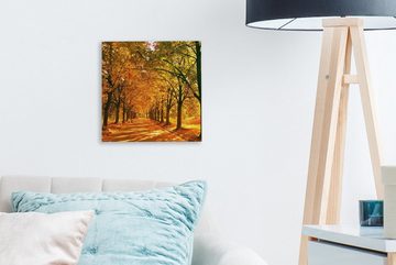 OneMillionCanvasses® Leinwandbild Wald - Herbst - Jahreszeiten - Ländlich, (1 St), Leinwand Bilder für Wohnzimmer Schlafzimmer