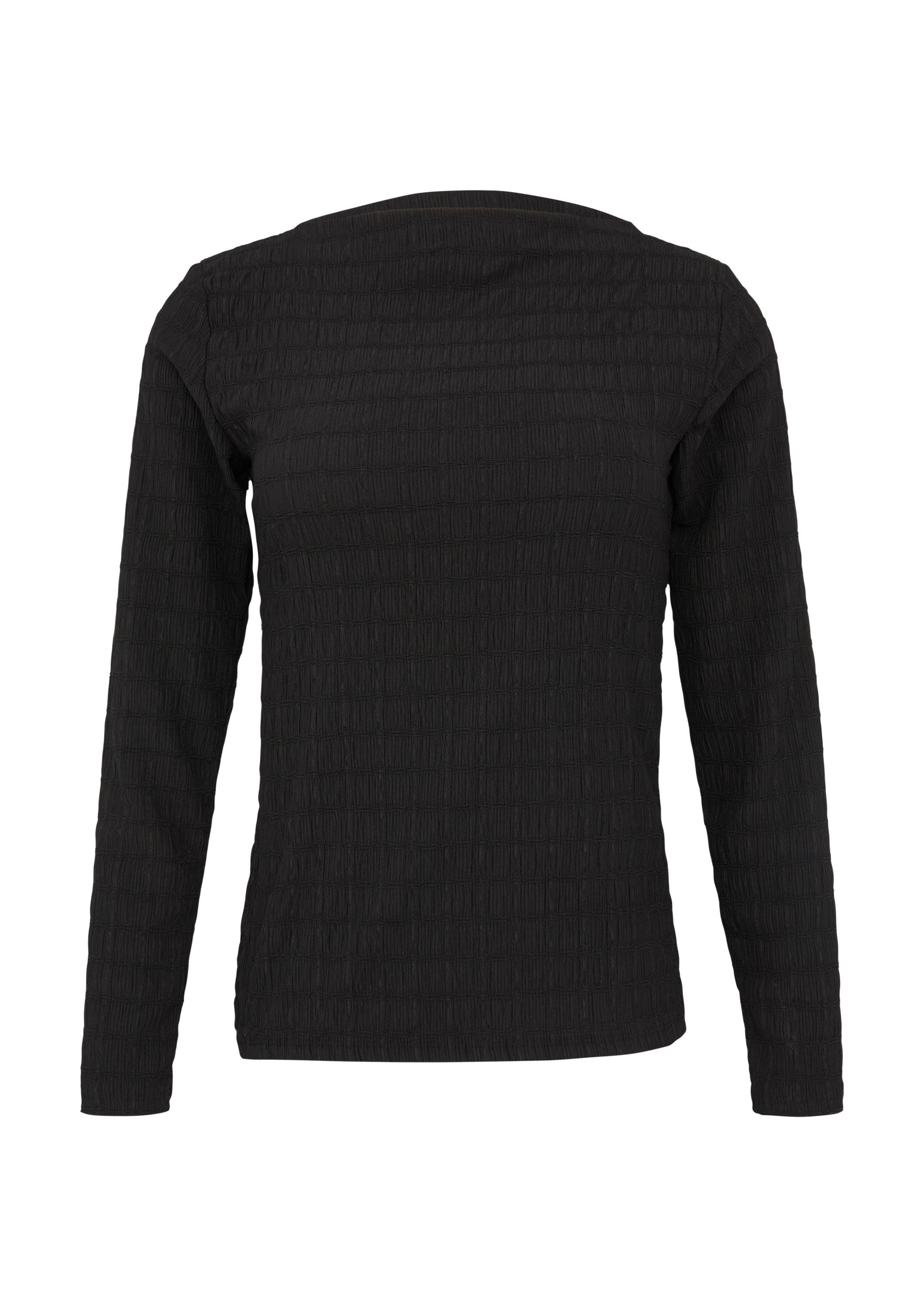 s.Oliver Langarmshirt T-Shirt Jersey-Shirt mit Strukturmuster und U-Boot-Au günstig online kaufen