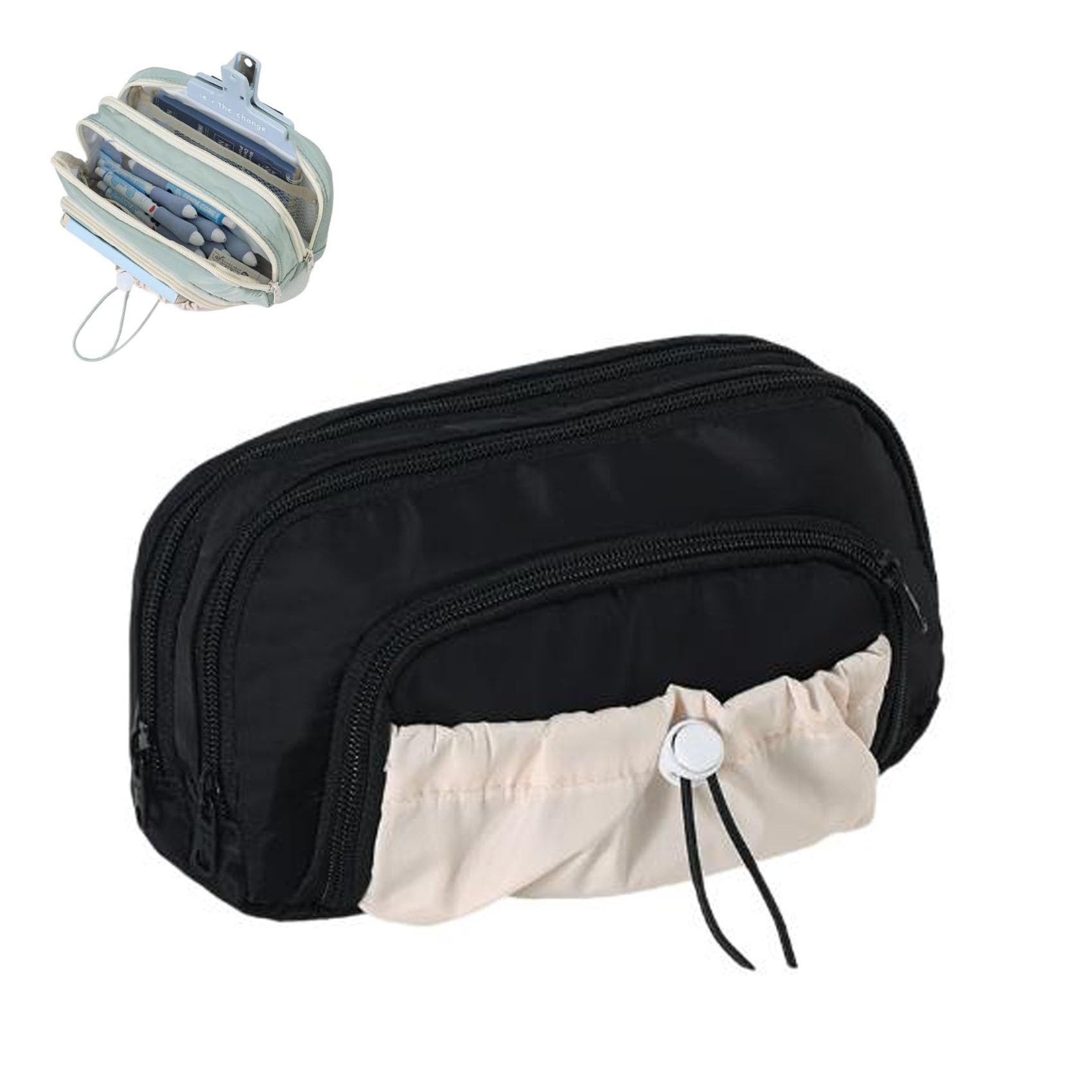 Diwzbyn Federmäppchen Mäppchen Federmappe groß mit 3 Fächern Federtasche, (Mädchen Jungen Teenager Pencil Case Schlamppermäppchen), für Schule Büro