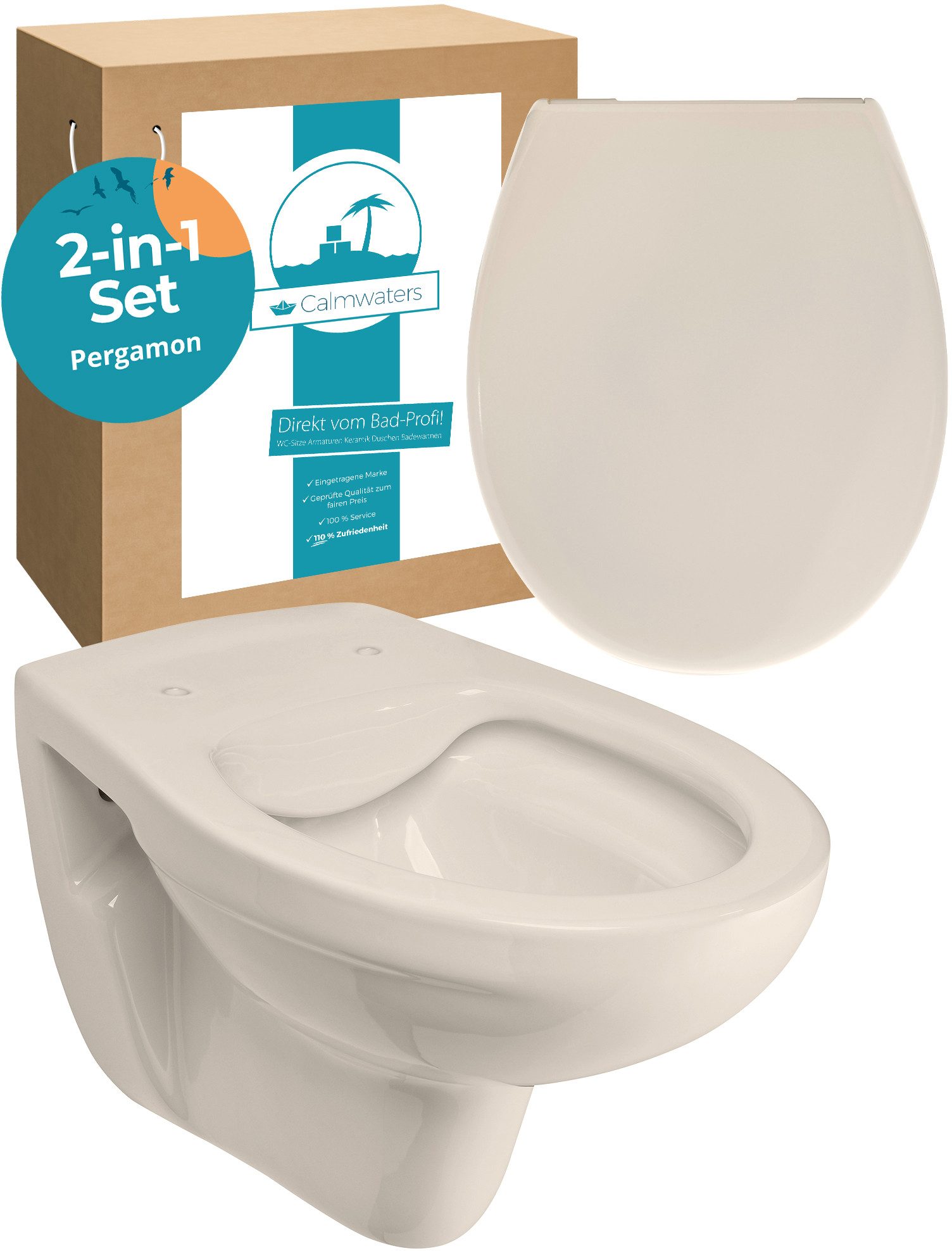 Calmwaters Tiefspül-WC Wand-WC spülrandlos, wandhängend, Abgang günstig online kaufen