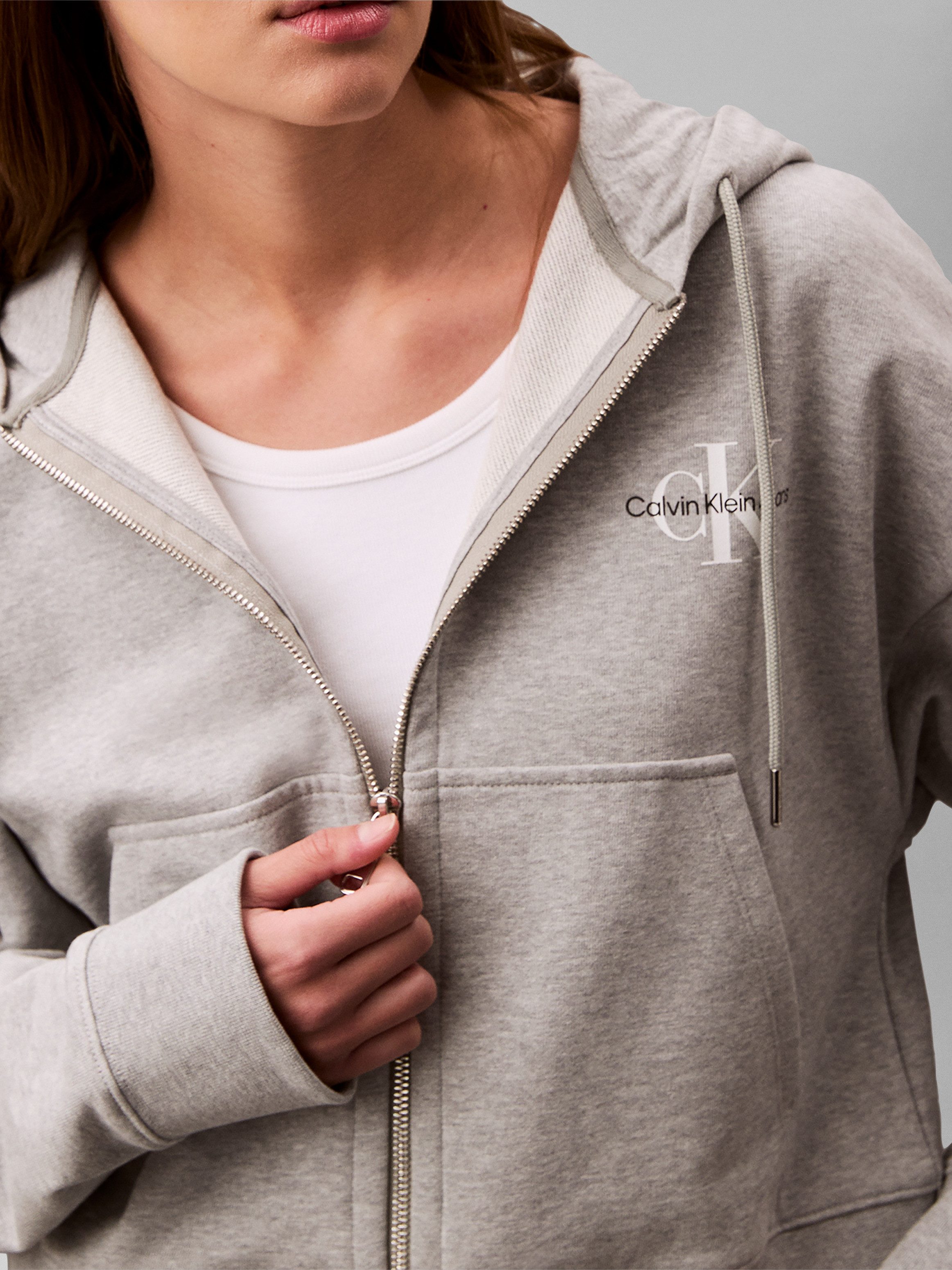 Calvin Klein Jeans Sweatjacke Mit Rundhalsausschnitt – Bild 3 von 5