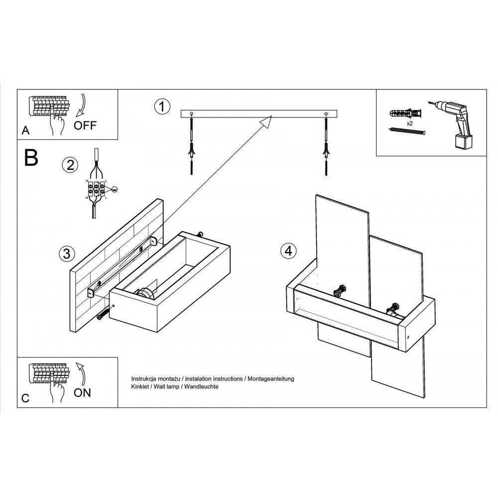 SOLLUX 1 ca. cm 1x 30x12x30 weiß, Deckenleuchte Wandleuchte E27, FENIKS lighting Wandlampe