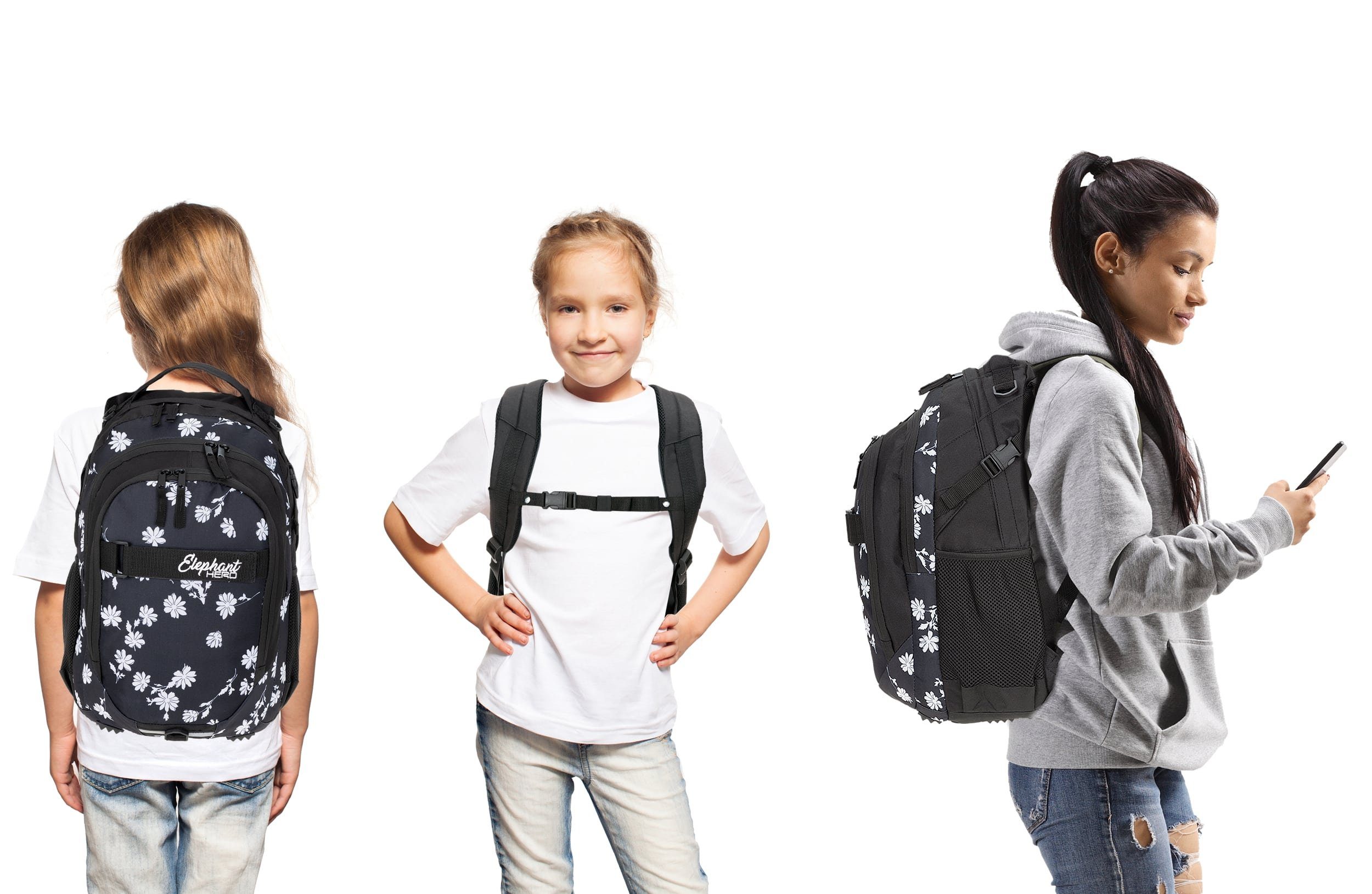 ELEPHANT Schulrucksack Hero Signature Schultasche (Set, 3-tlg., 3 Teile Rucksack Sporttasche Mäppchen Box), Softcase Schulranzen Schulmappe +rsm