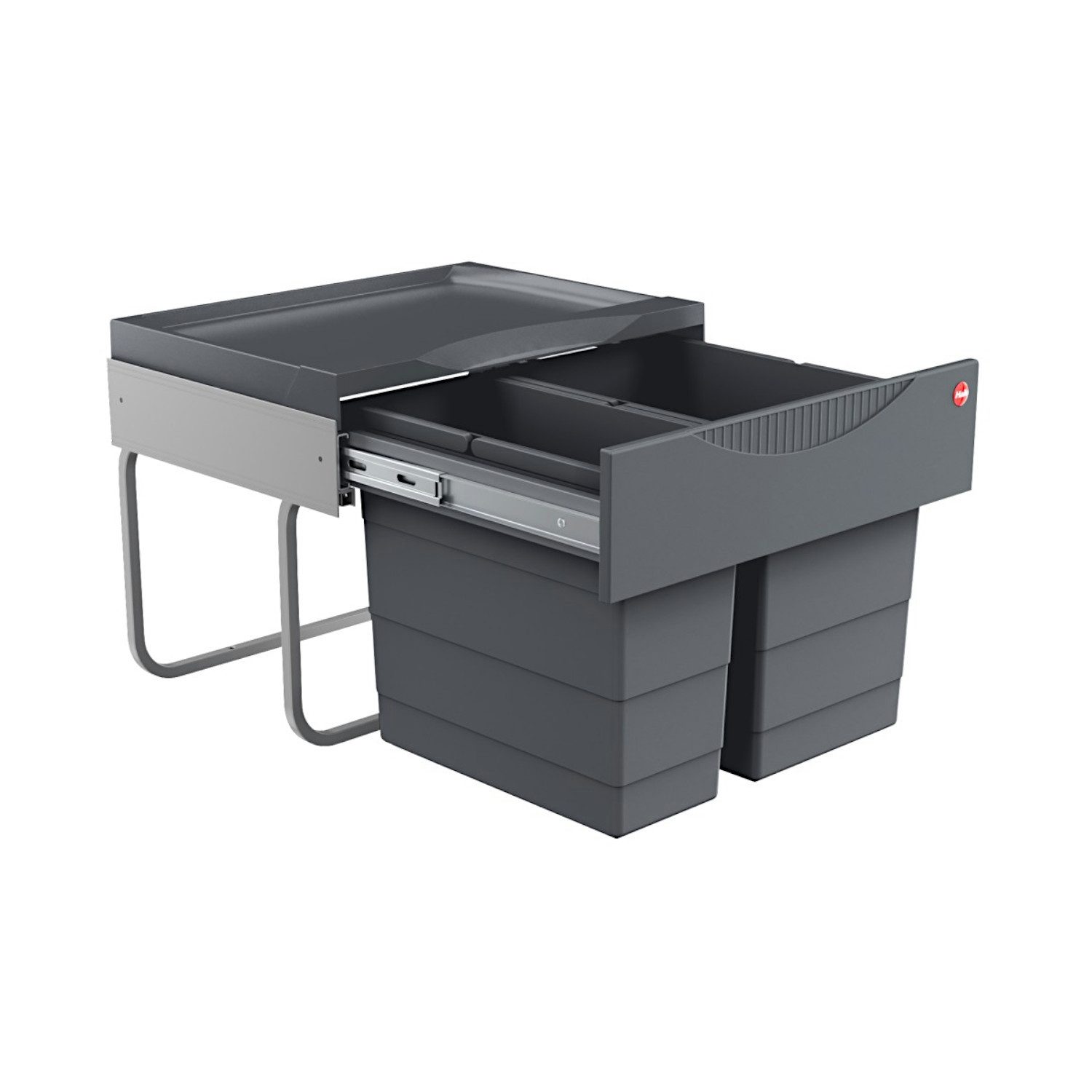 Hailo Einbaumülleimer Hailo Abfallsammler 3644901 TR Swing Tandem-S 18+12 Liter Einbau, Hailo Abfallsammler 3644901 TR Swing Raumspar-Tandem-S 18 + 12 Liter