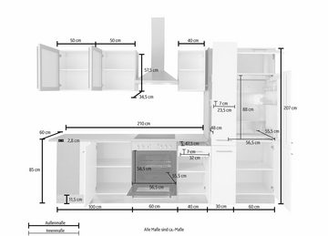 OPTIFIT Winkelküche Kalmar, mit E-Geräten, Stellbreite 300 x 175 cm