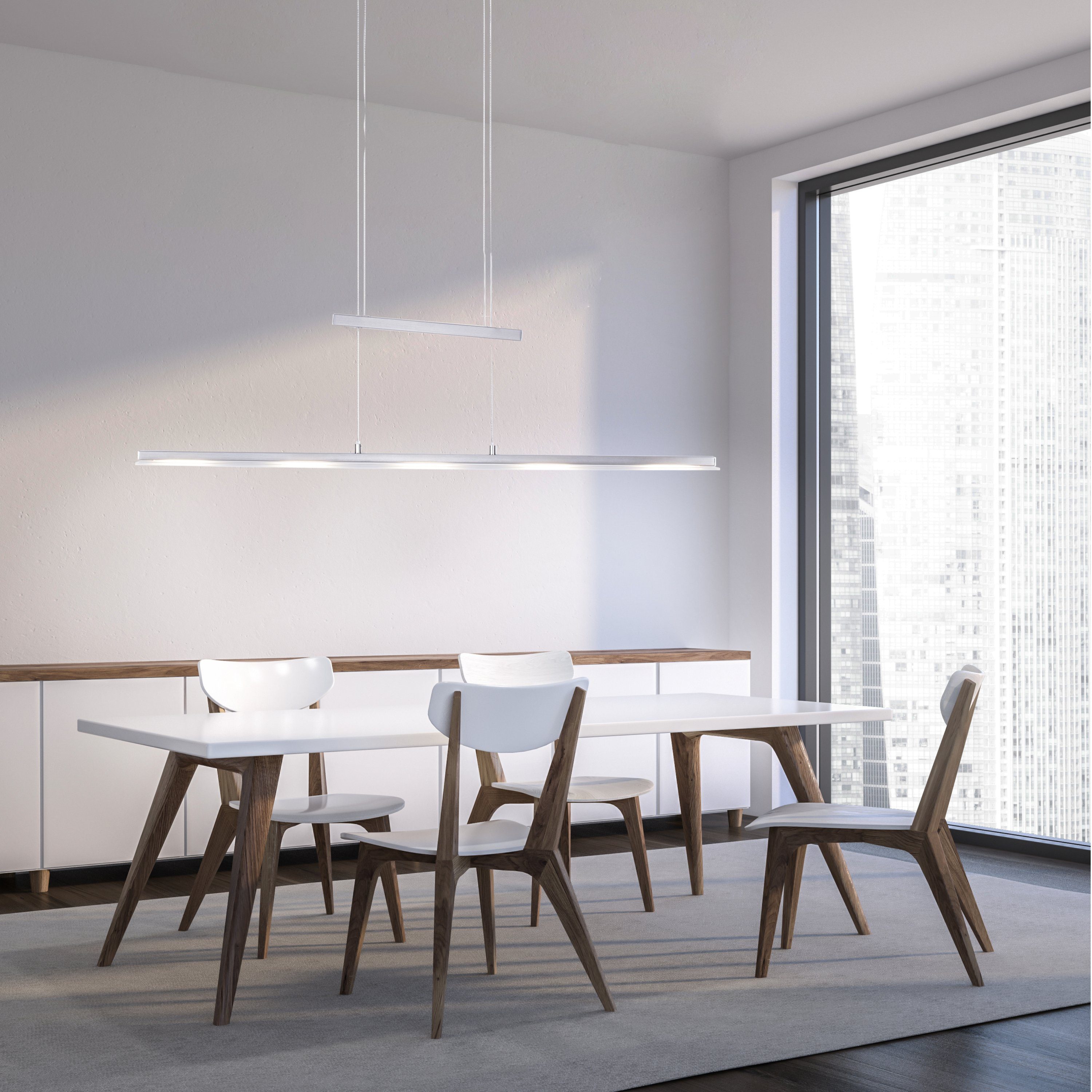 SellTec LED Pendelleuchte LED Pendellampe LINEAR 100cm, Farbtemperatursteuerung warmweiß bis kaltweiß (CCT),dimmbar und schaltbar über Sensordimmer, 5x LED-Board/ 4 Watt, 2700-3800-5000 Kelvin, höhenverstellbar, CCT-Steuerung, dimmbar, warmweiß
