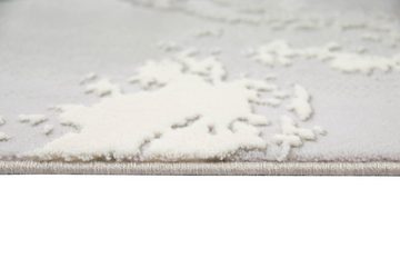 Wollteppich Wollteppich Marmorteppich Moderner Teppich Abstrakt in Grau Blau Creme, Teppich-Traum, rechteckig, Höhe: 12 mm, Wollteppich
