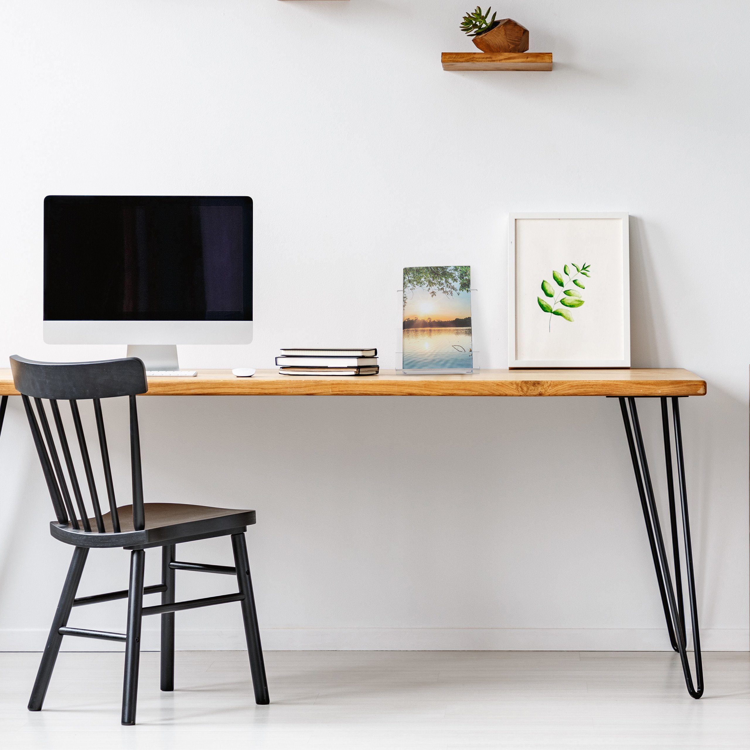 relaxdays Kochbuchhalter 4 x Buchaufsteller für DIN A5 Bücher