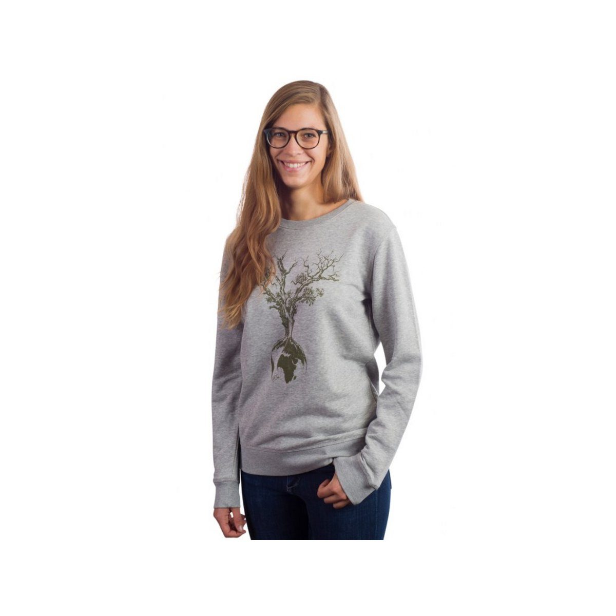 Life-Tree Sweatshirt grau regular fit (1-tlg)