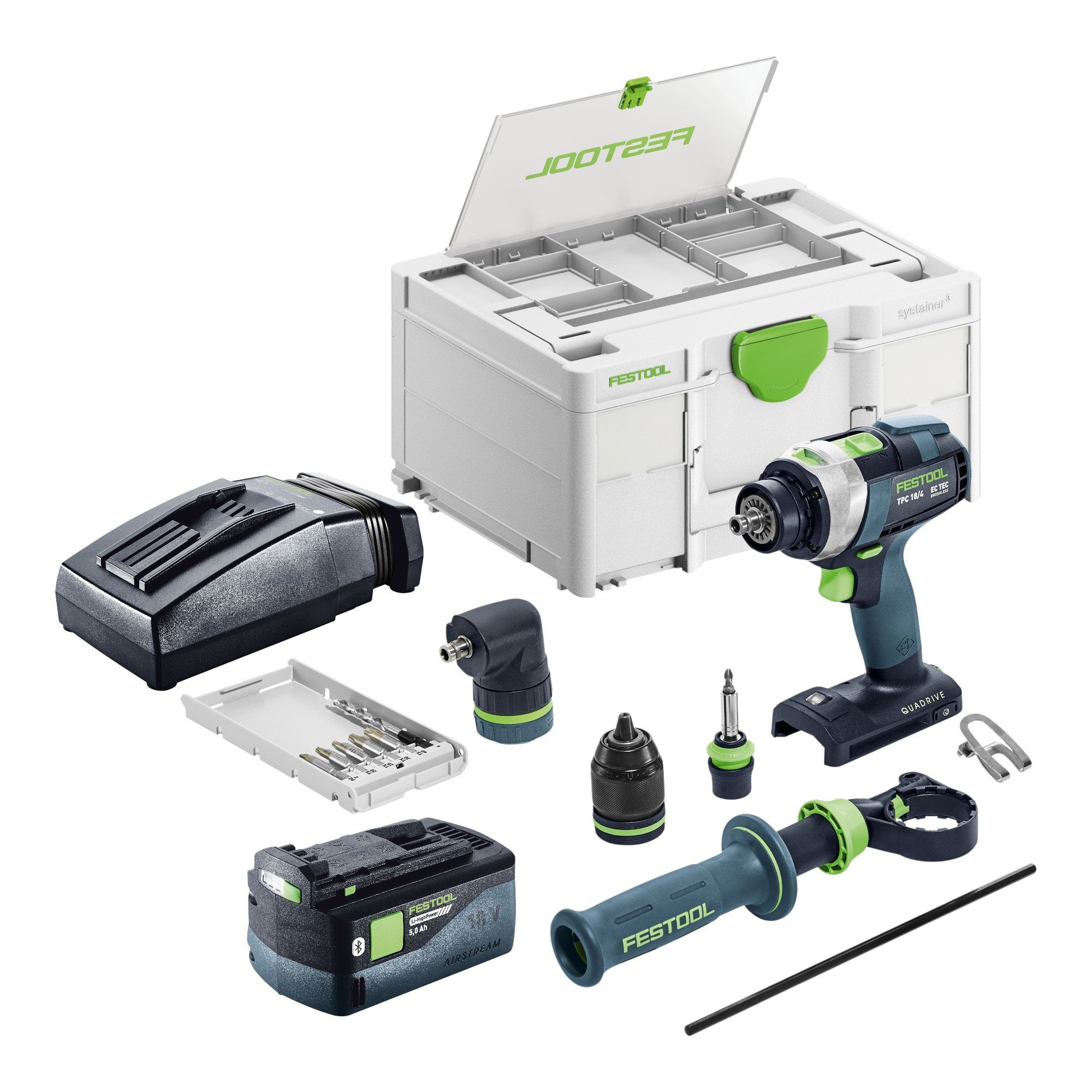FESTOOL Akku-Schlagbohrschrauber TPC 18/4-Basic-Set 18 V 75 Nm Brushless + 1x Akku 5,0 Ah + Ladegerät