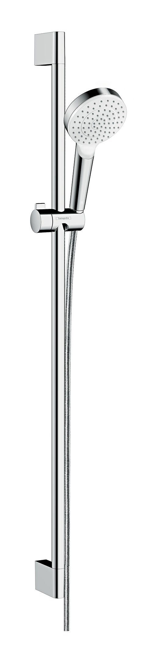 hansgrohe Stangenbrause-Set Crometta 100, Höhe 95.9 cm, 1 Strahlart(en), Brauseset 1jet mit Brausestange 900 mm - Weiß / Chrom | Brausegarnituren